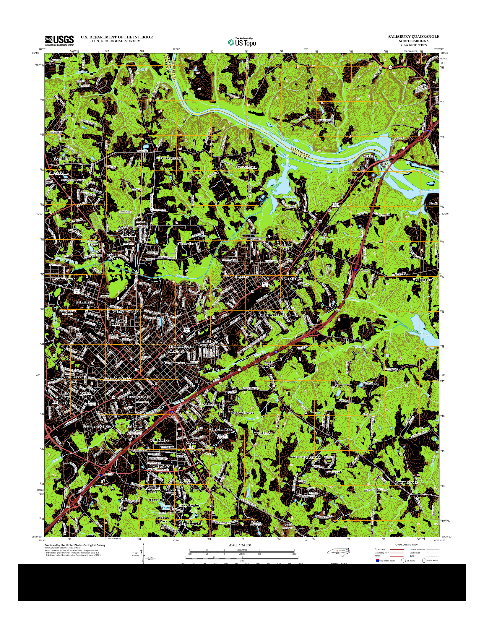 USGS US TOPO 7.5-MINUTE MAP FOR SALISBURY, NC 2013