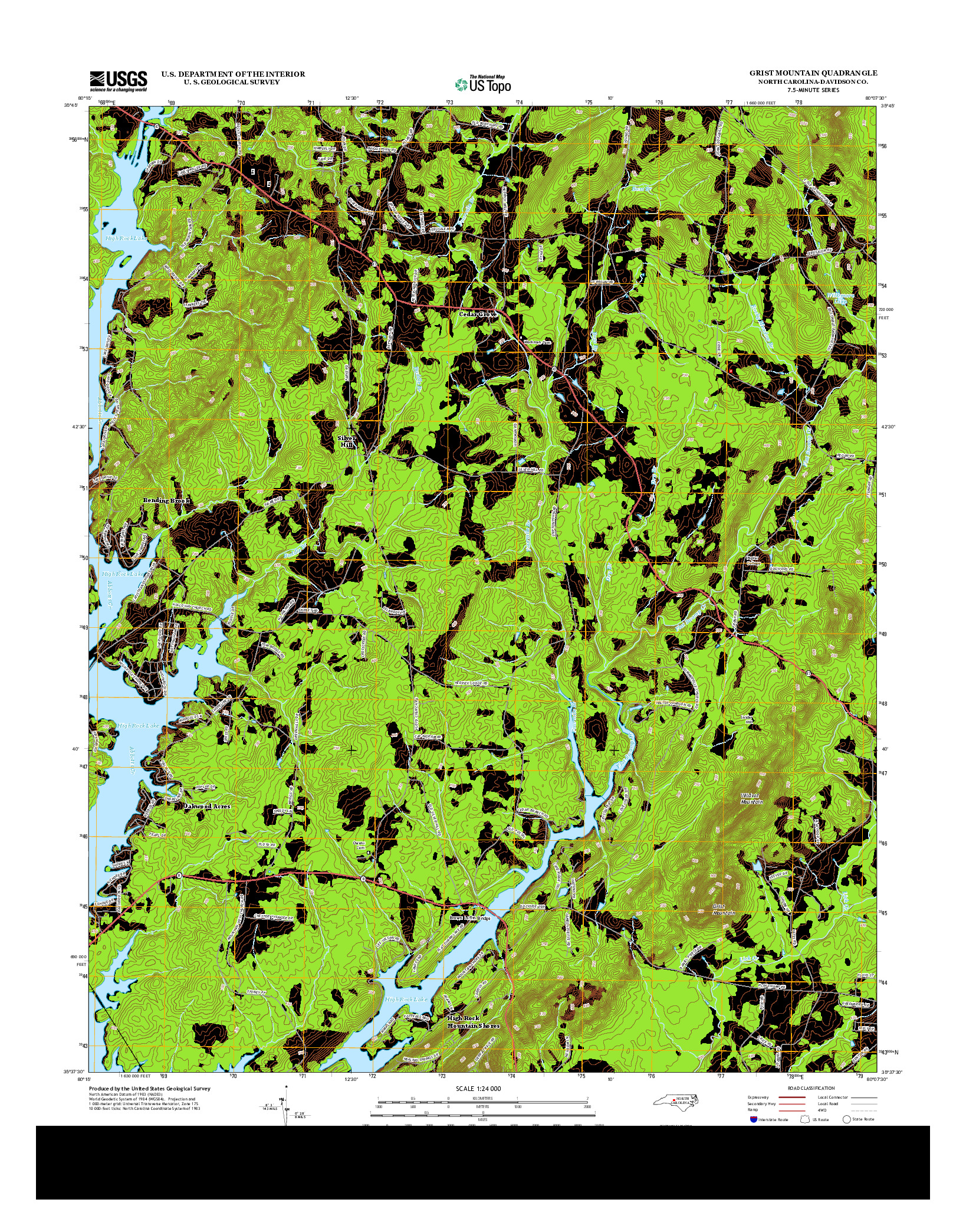 USGS US TOPO 7.5-MINUTE MAP FOR GRIST MOUNTAIN, NC 2013