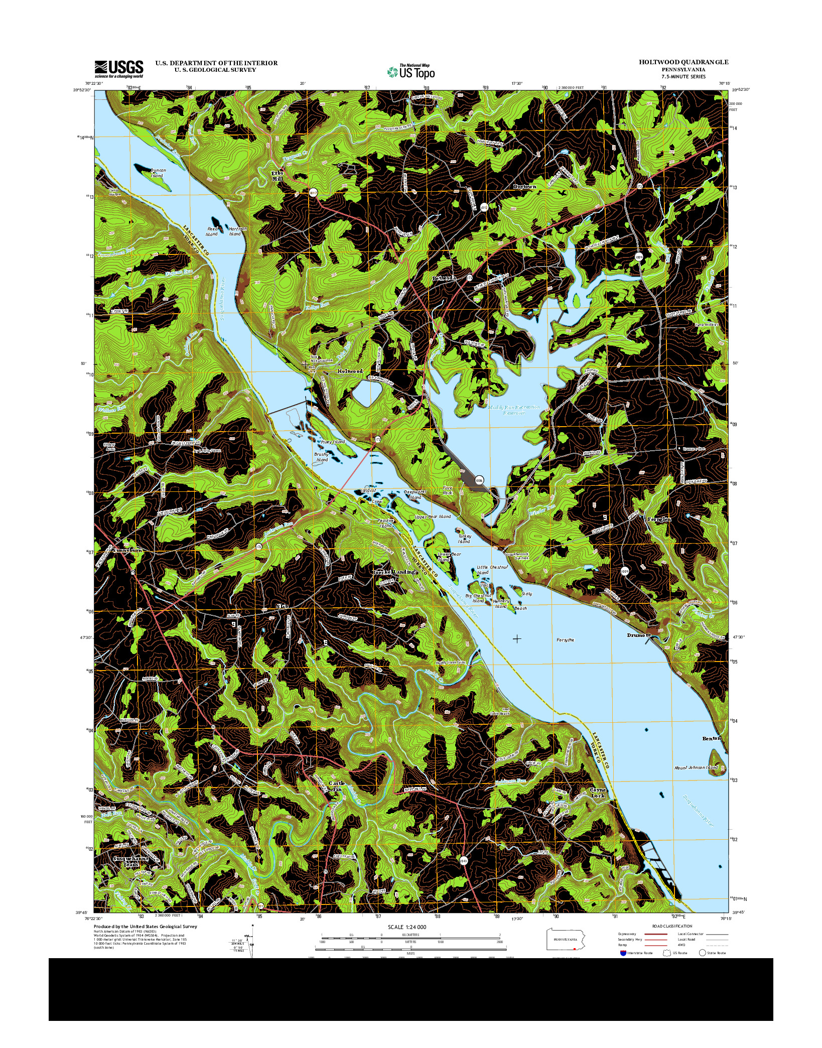 USGS US TOPO 7.5-MINUTE MAP FOR HOLTWOOD, PA 2013