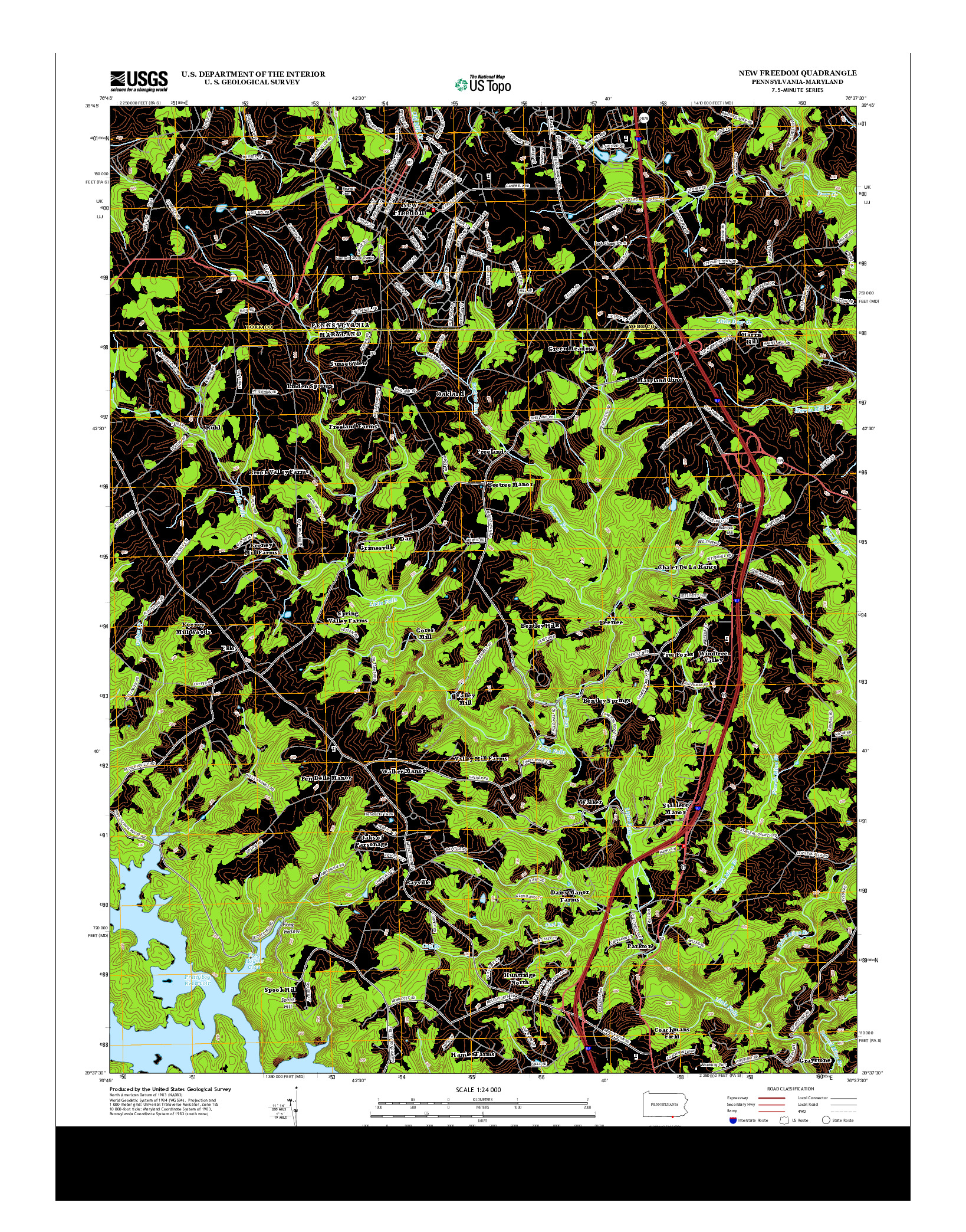 USGS US TOPO 7.5-MINUTE MAP FOR NEW FREEDOM, PA-MD 2013