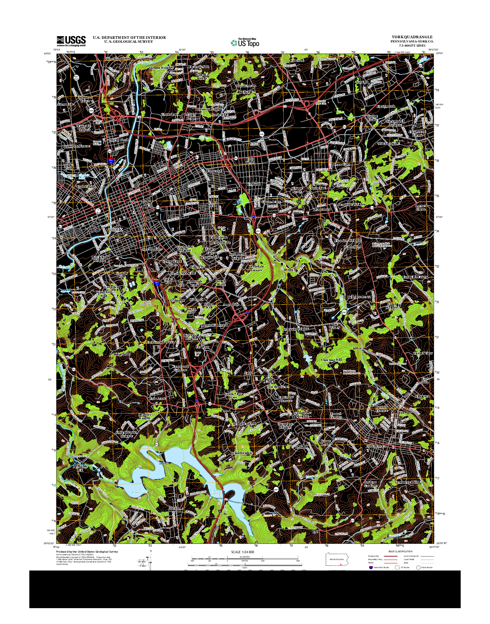 USGS US TOPO 7.5-MINUTE MAP FOR YORK, PA 2013