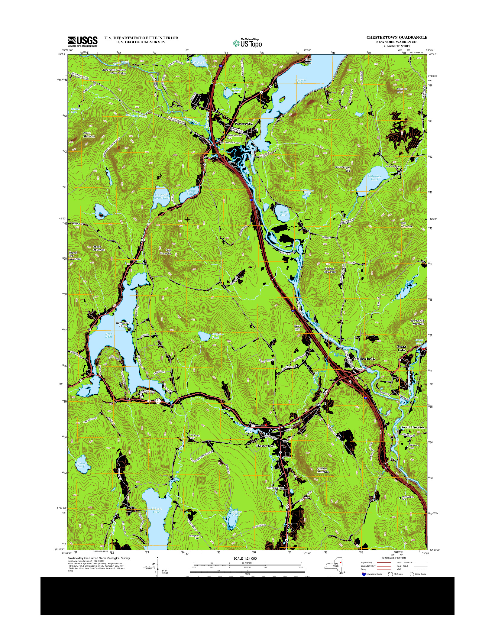 USGS US TOPO 7.5-MINUTE MAP FOR CHESTERTOWN, NY 2013