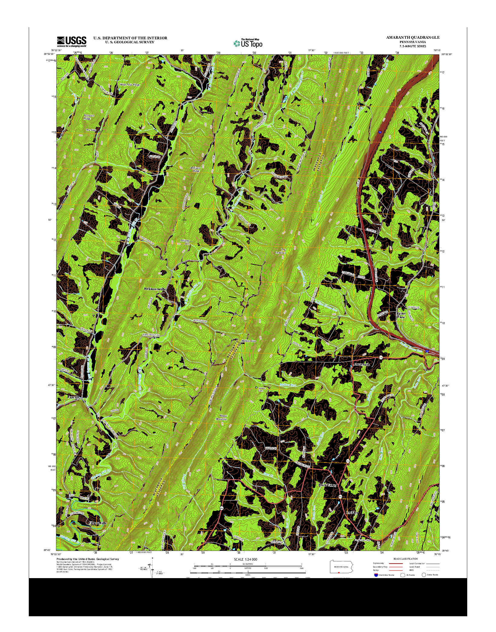 USGS US TOPO 7.5-MINUTE MAP FOR AMARANTH, PA 2013