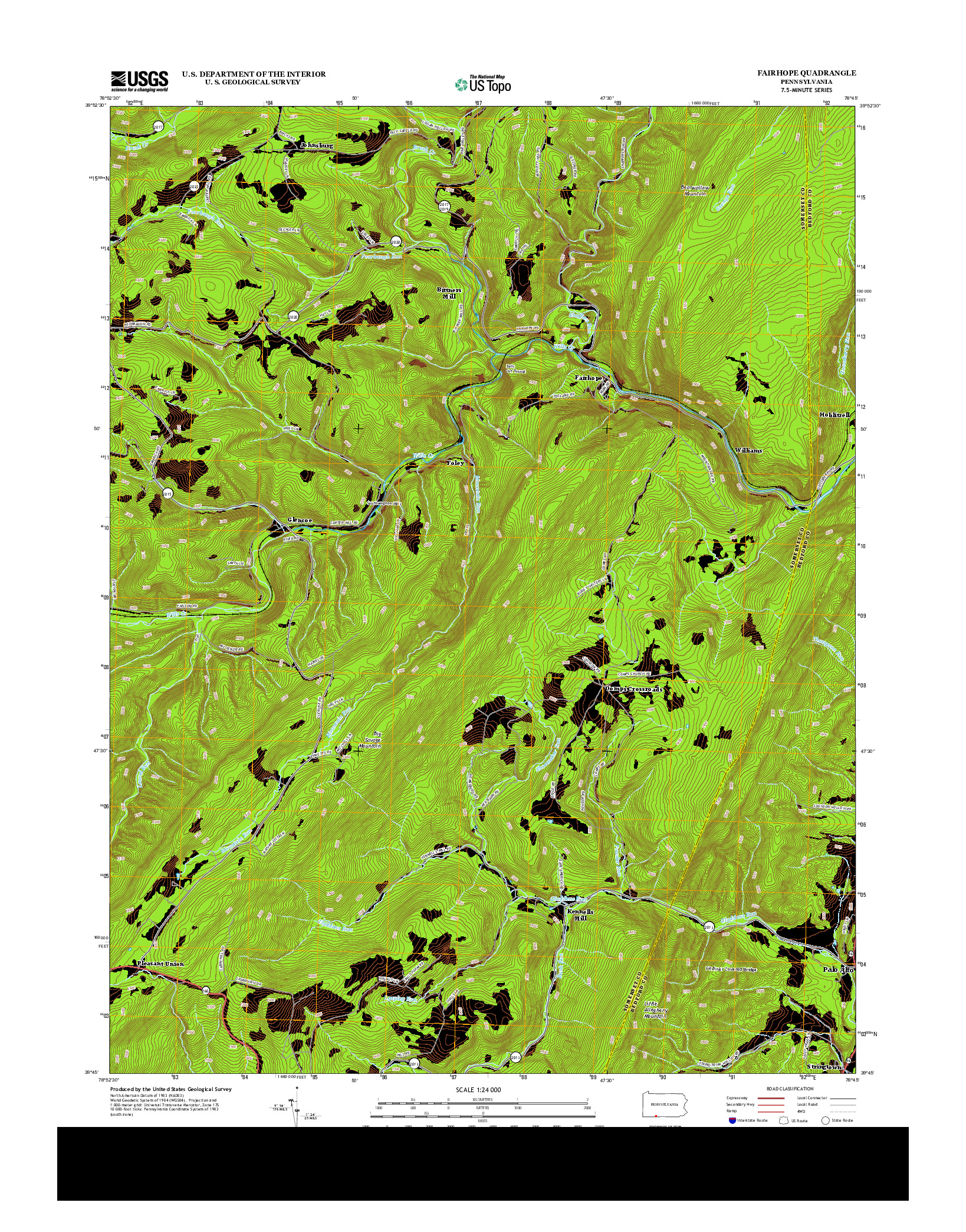 USGS US TOPO 7.5-MINUTE MAP FOR FAIRHOPE, PA 2013