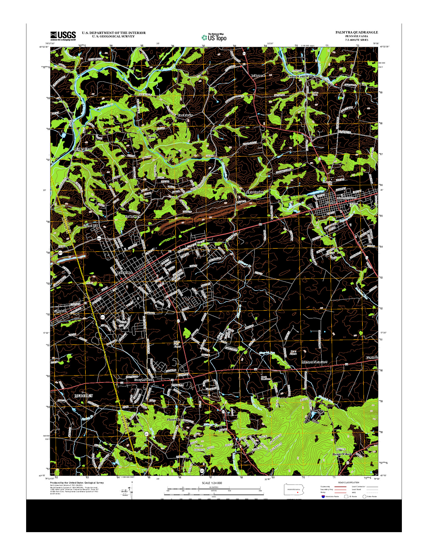 USGS US TOPO 7.5-MINUTE MAP FOR PALMYRA, PA 2013