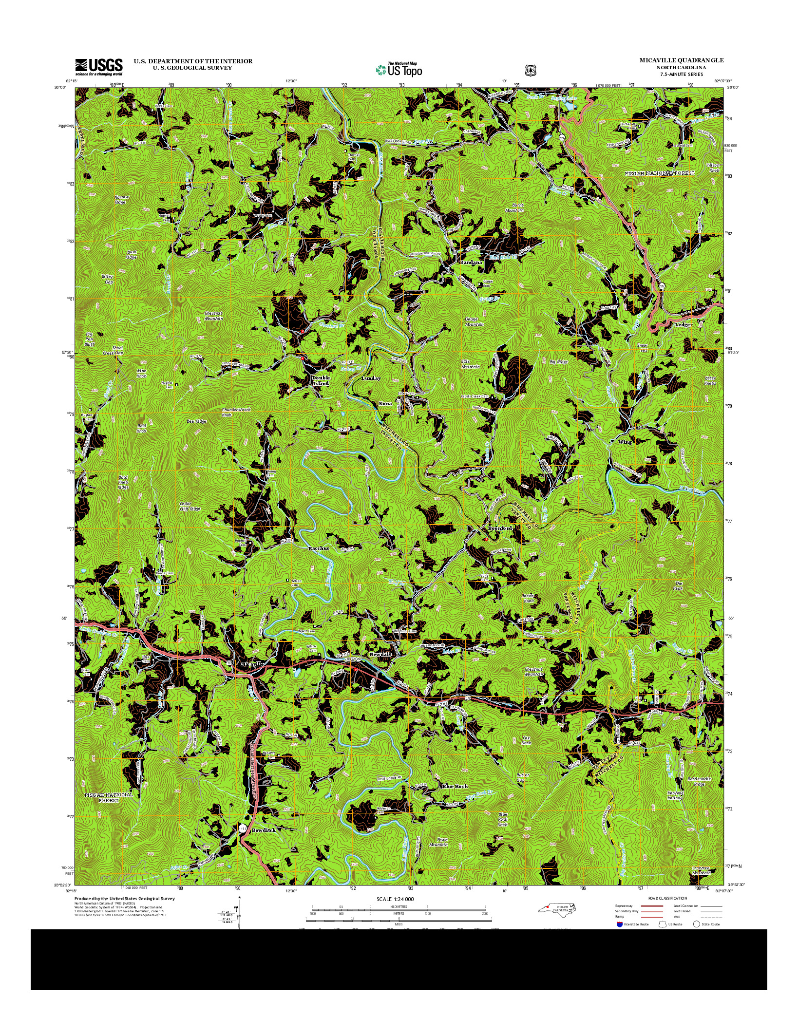 USGS US TOPO 7.5-MINUTE MAP FOR MICAVILLE, NC 2013