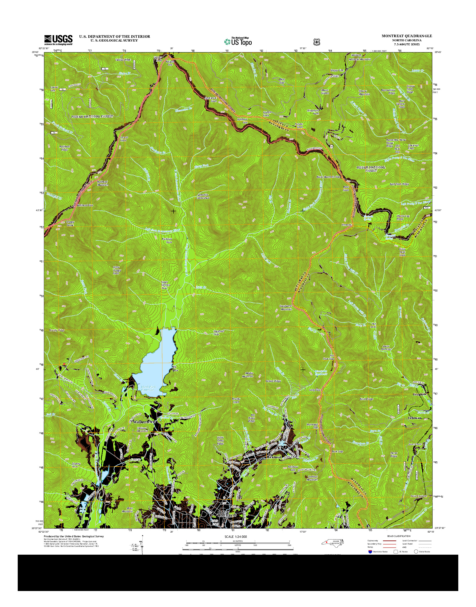 USGS US TOPO 7.5-MINUTE MAP FOR MONTREAT, NC 2013
