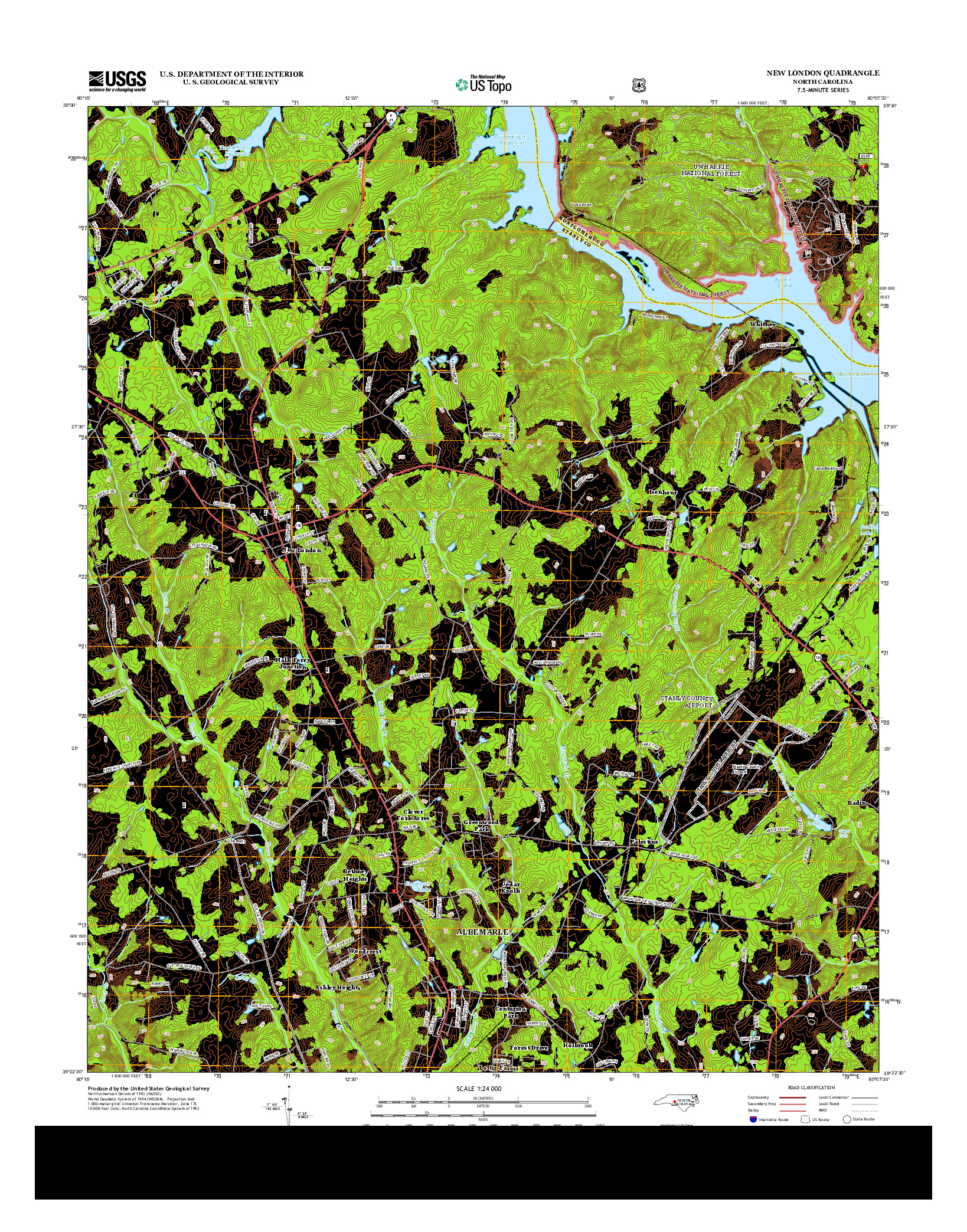 USGS US TOPO 7.5-MINUTE MAP FOR NEW LONDON, NC 2013