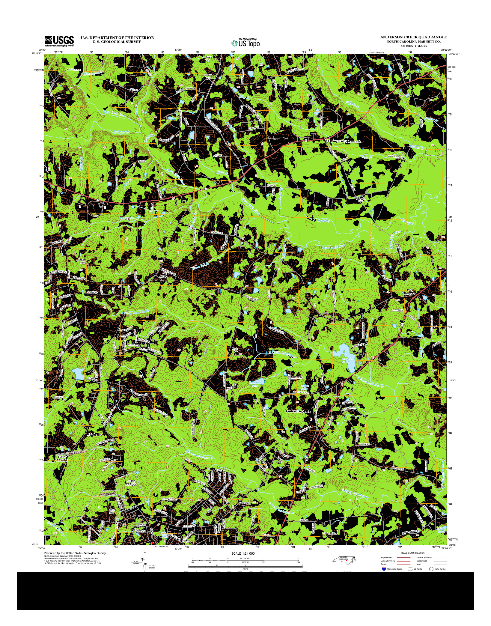 USGS US TOPO 7.5-MINUTE MAP FOR ANDERSON CREEK, NC 2013