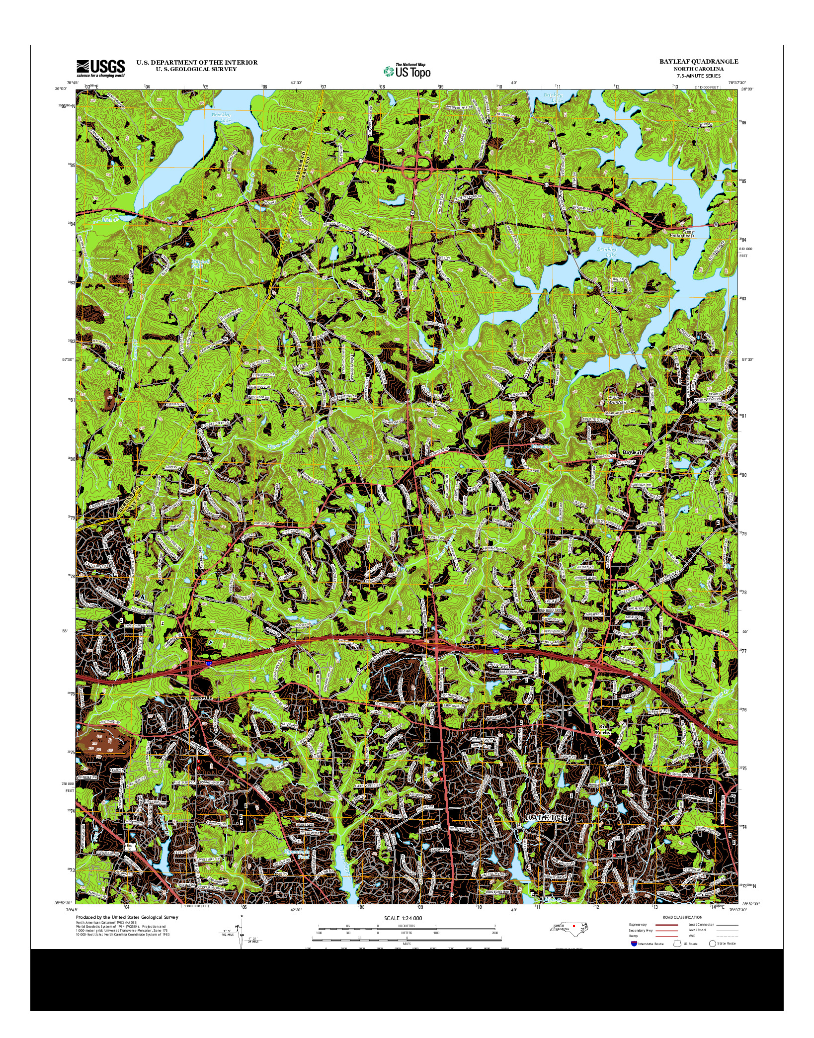 USGS US TOPO 7.5-MINUTE MAP FOR BAYLEAF, NC 2013