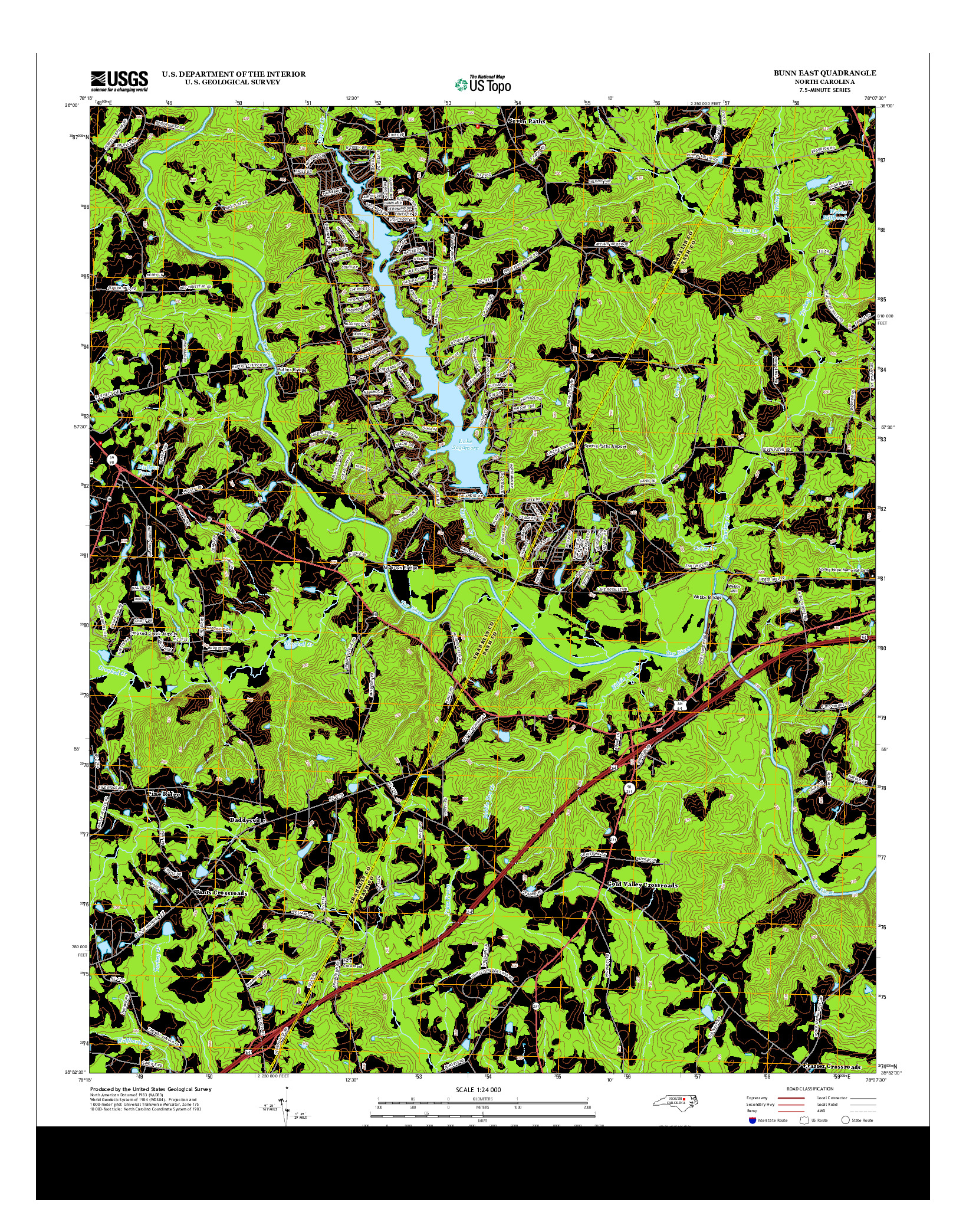 USGS US TOPO 7.5-MINUTE MAP FOR BUNN EAST, NC 2013
