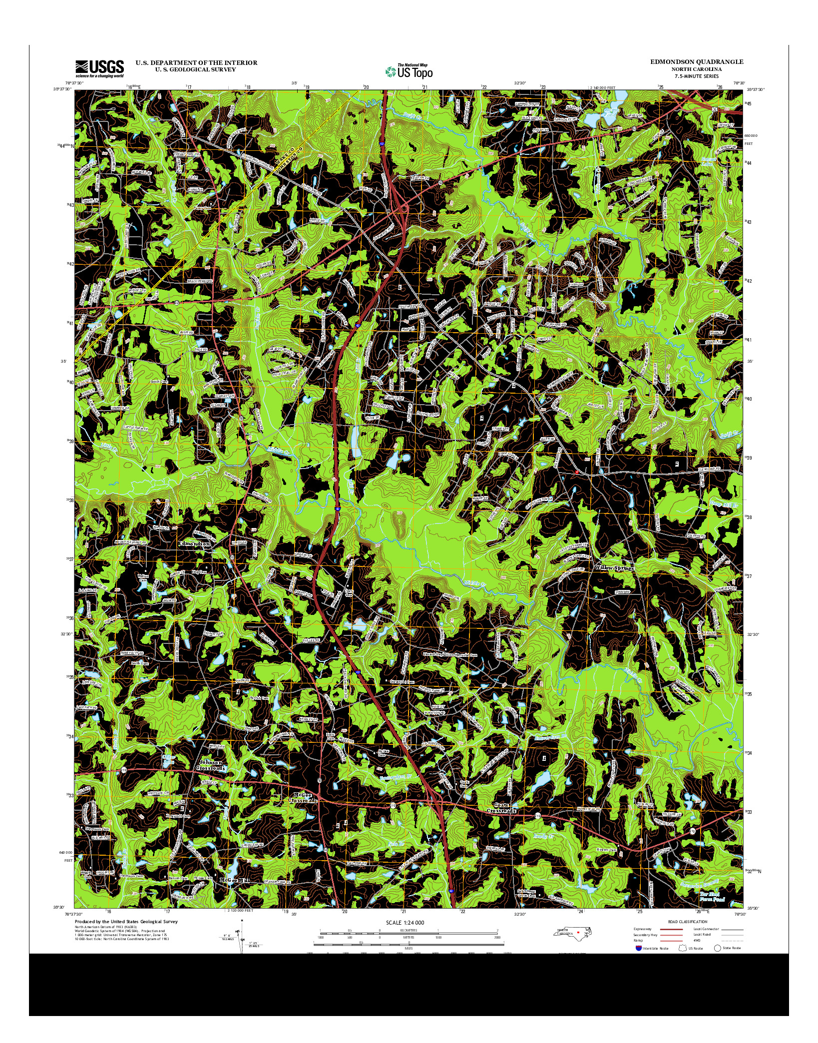 USGS US TOPO 7.5-MINUTE MAP FOR EDMONDSON, NC 2013