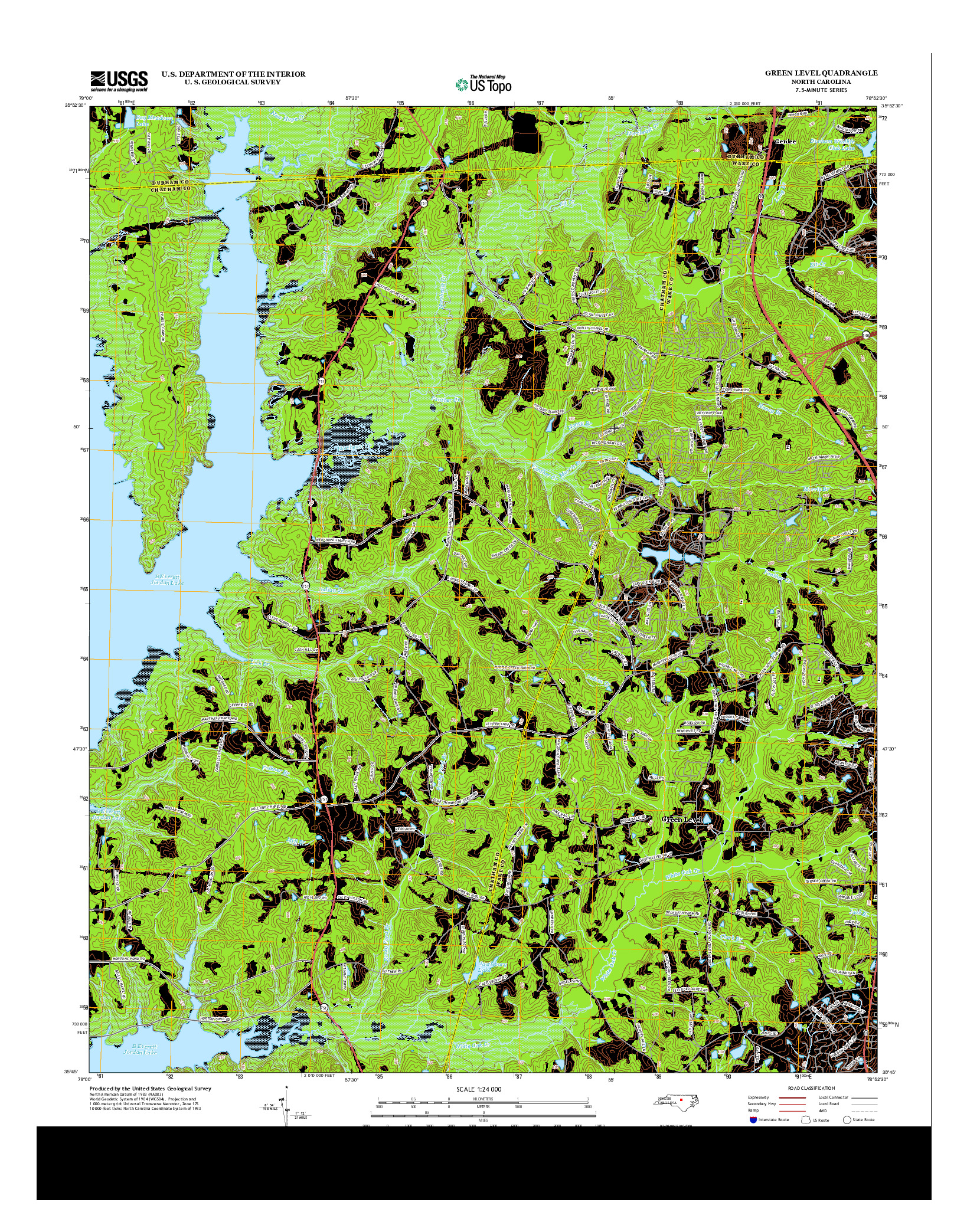 USGS US TOPO 7.5-MINUTE MAP FOR GREEN LEVEL, NC 2013