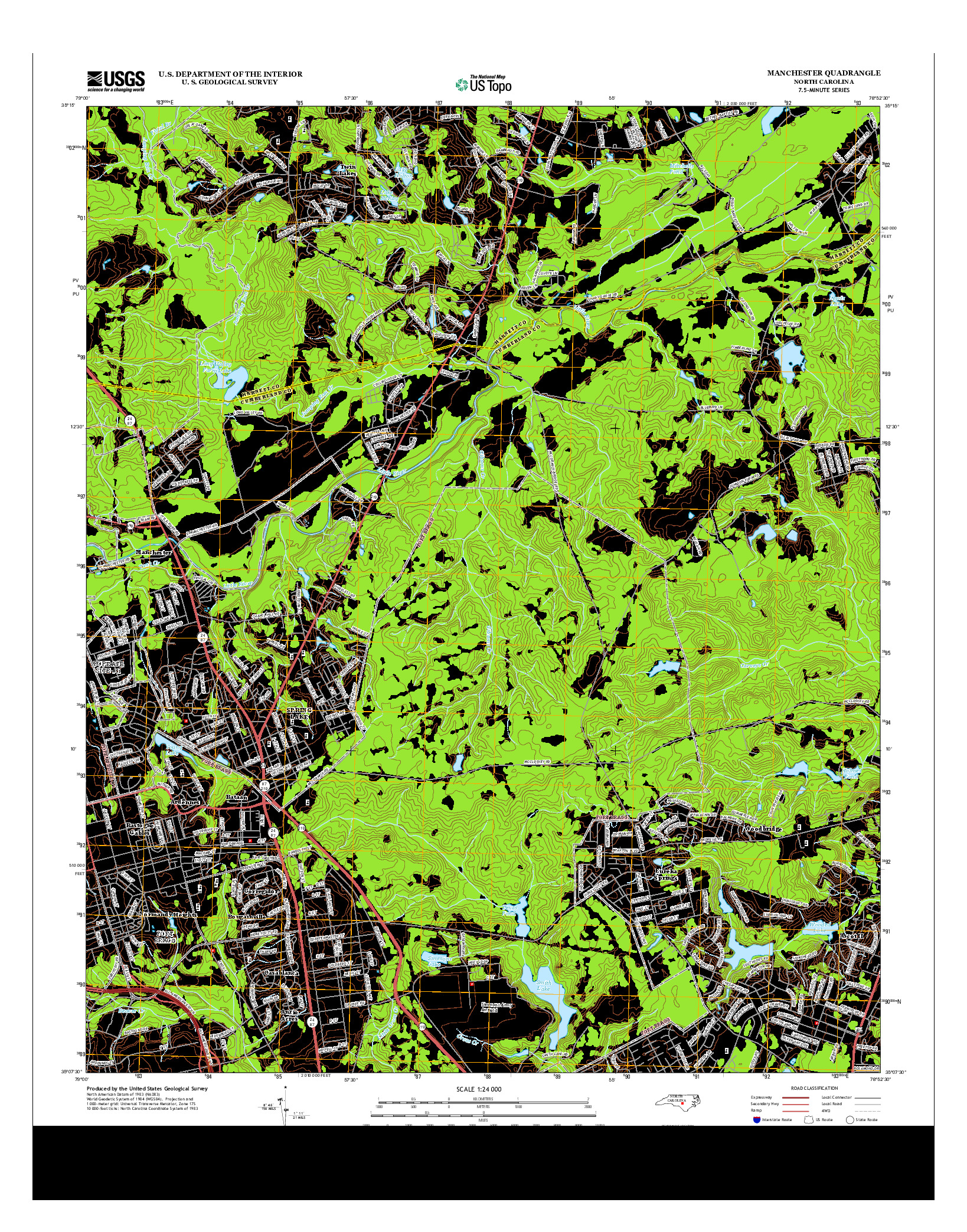 USGS US TOPO 7.5-MINUTE MAP FOR MANCHESTER, NC 2013