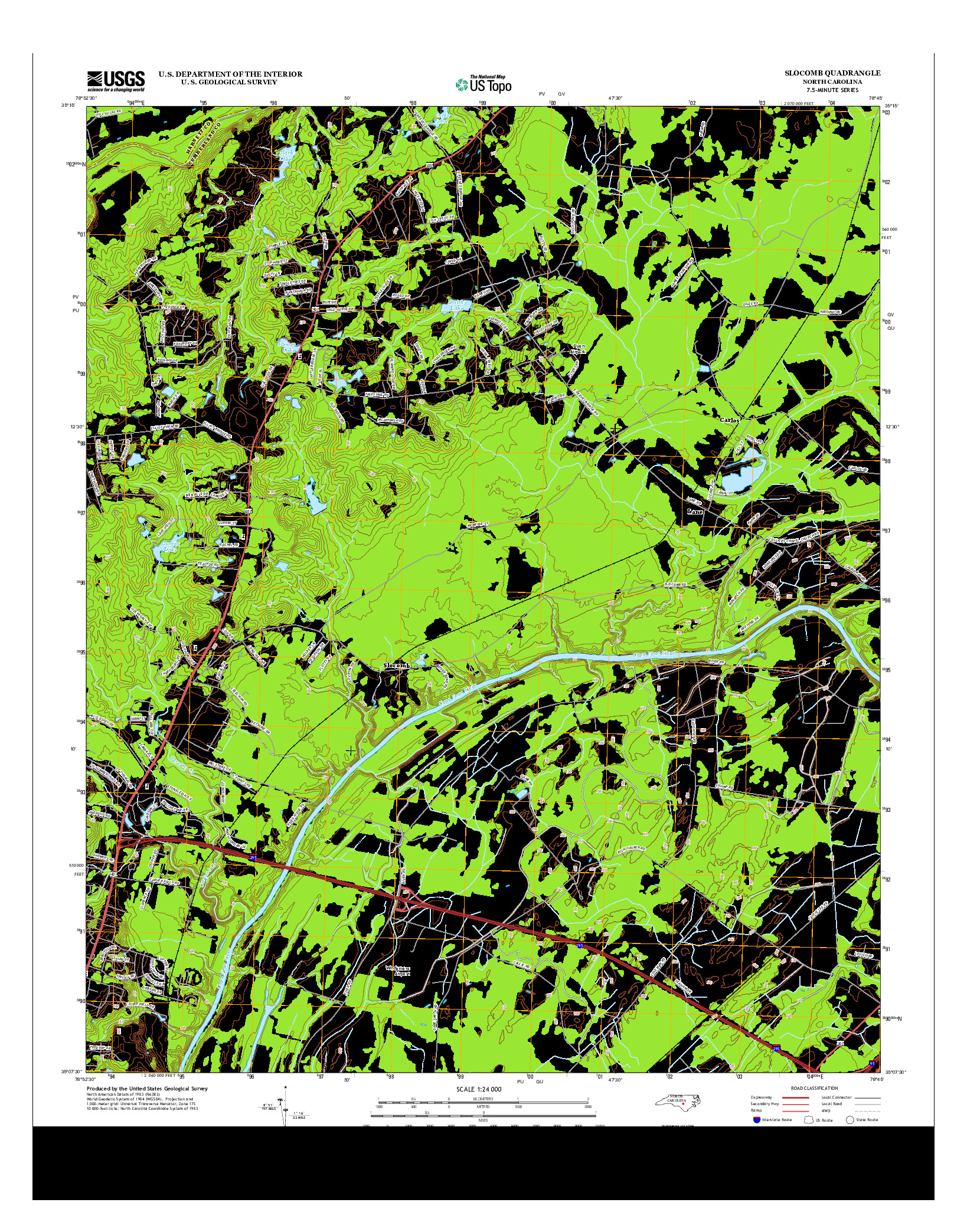 USGS US TOPO 7.5-MINUTE MAP FOR SLOCOMB, NC 2013