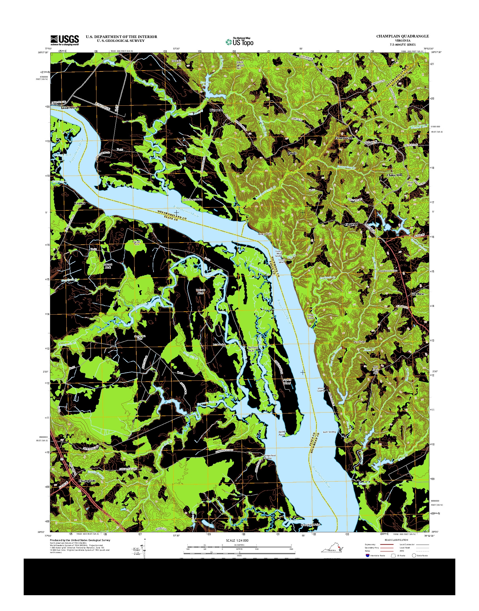 USGS US TOPO 7.5-MINUTE MAP FOR CHAMPLAIN, VA 2013