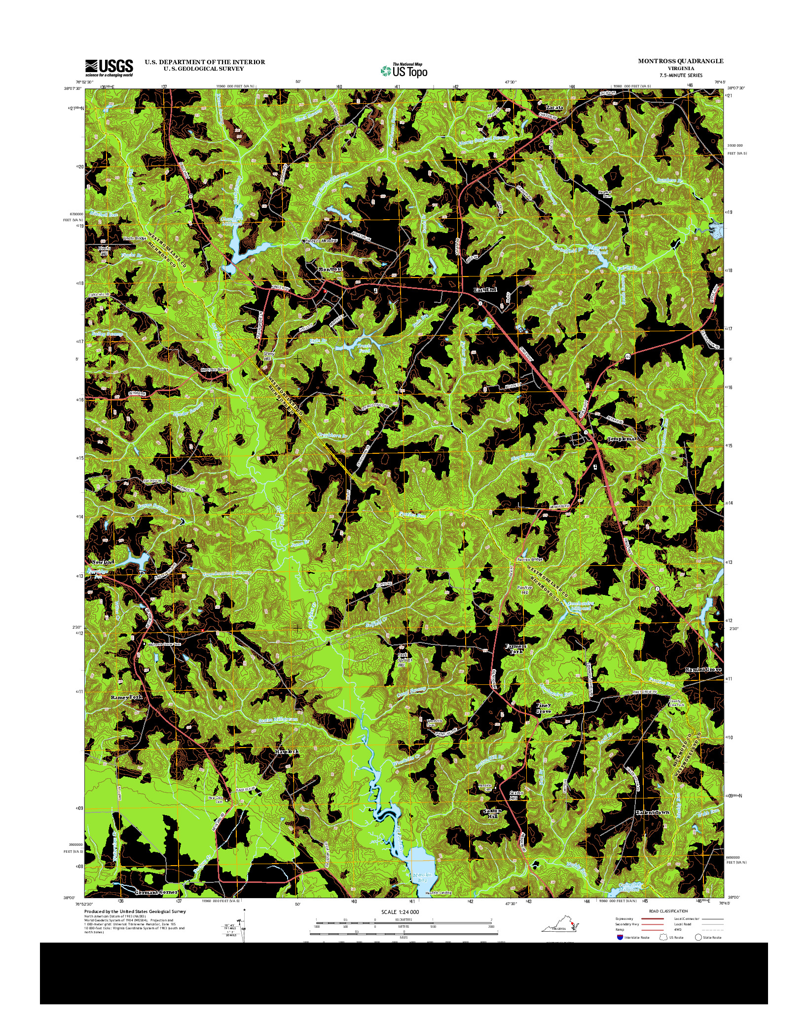USGS US TOPO 7.5-MINUTE MAP FOR MONTROSS, VA 2013