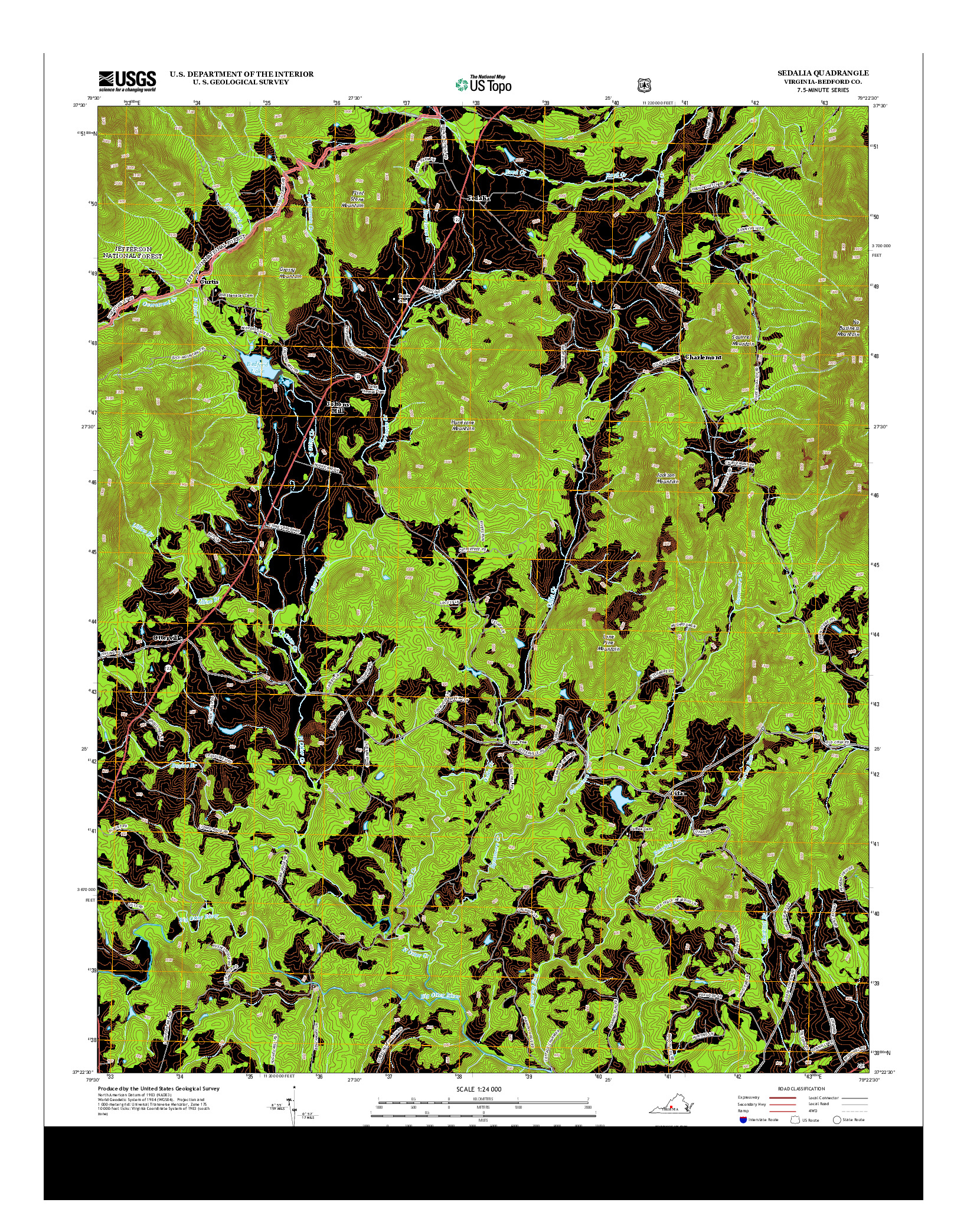 USGS US TOPO 7.5-MINUTE MAP FOR SEDALIA, VA 2013