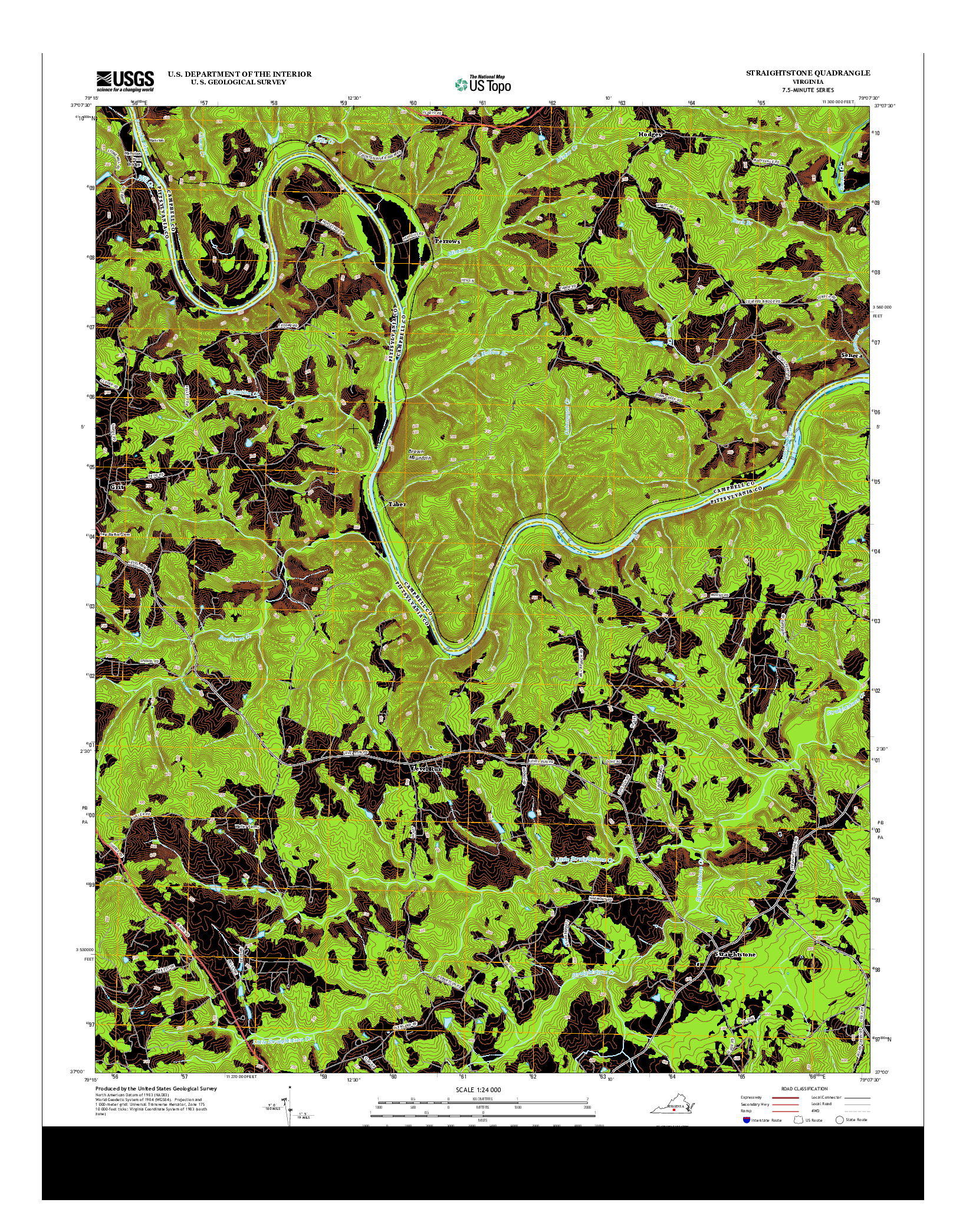 USGS US TOPO 7.5-MINUTE MAP FOR STRAIGHTSTONE, VA 2013