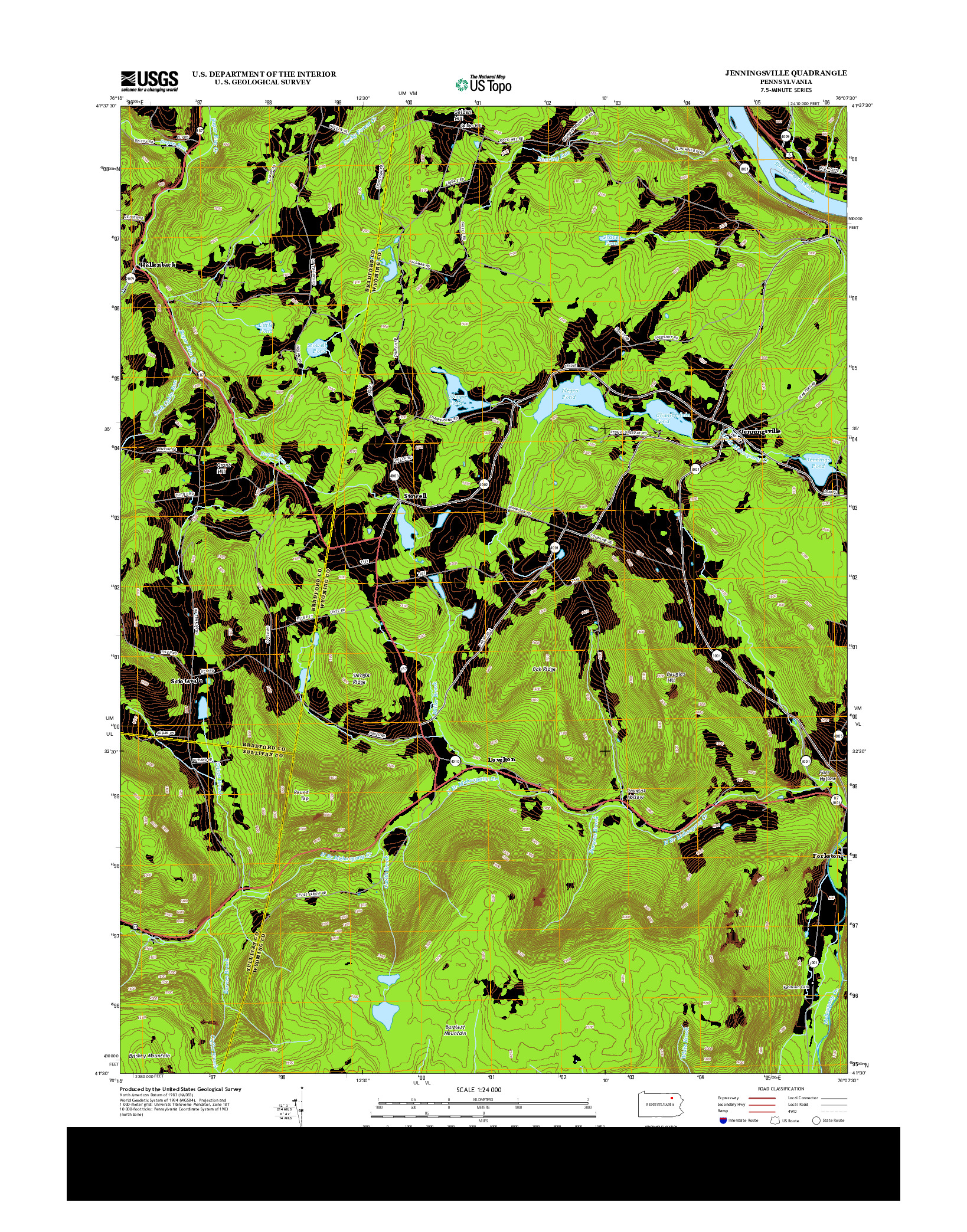 USGS US TOPO 7.5-MINUTE MAP FOR JENNINGSVILLE, PA 2013