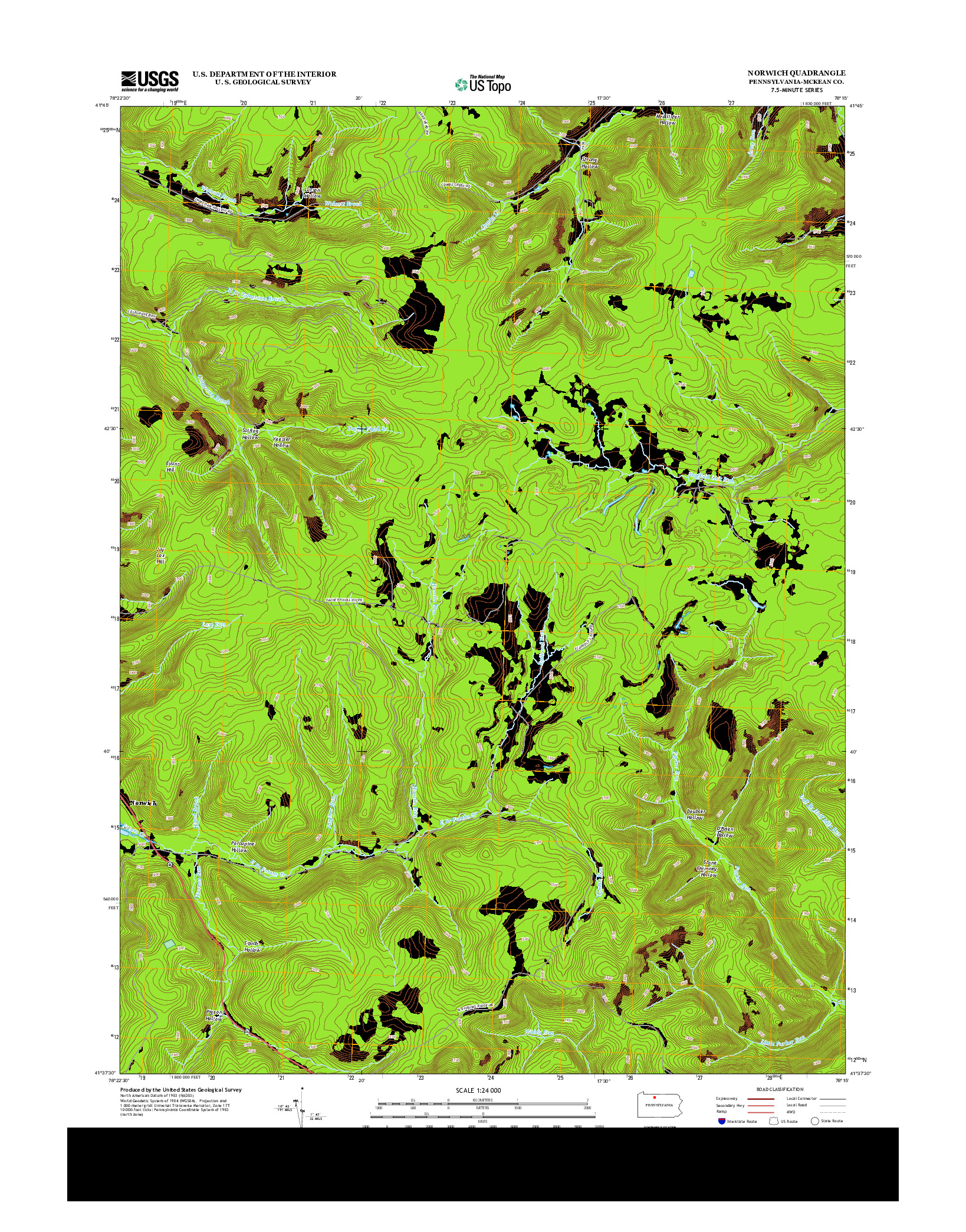 USGS US TOPO 7.5-MINUTE MAP FOR NORWICH, PA 2013