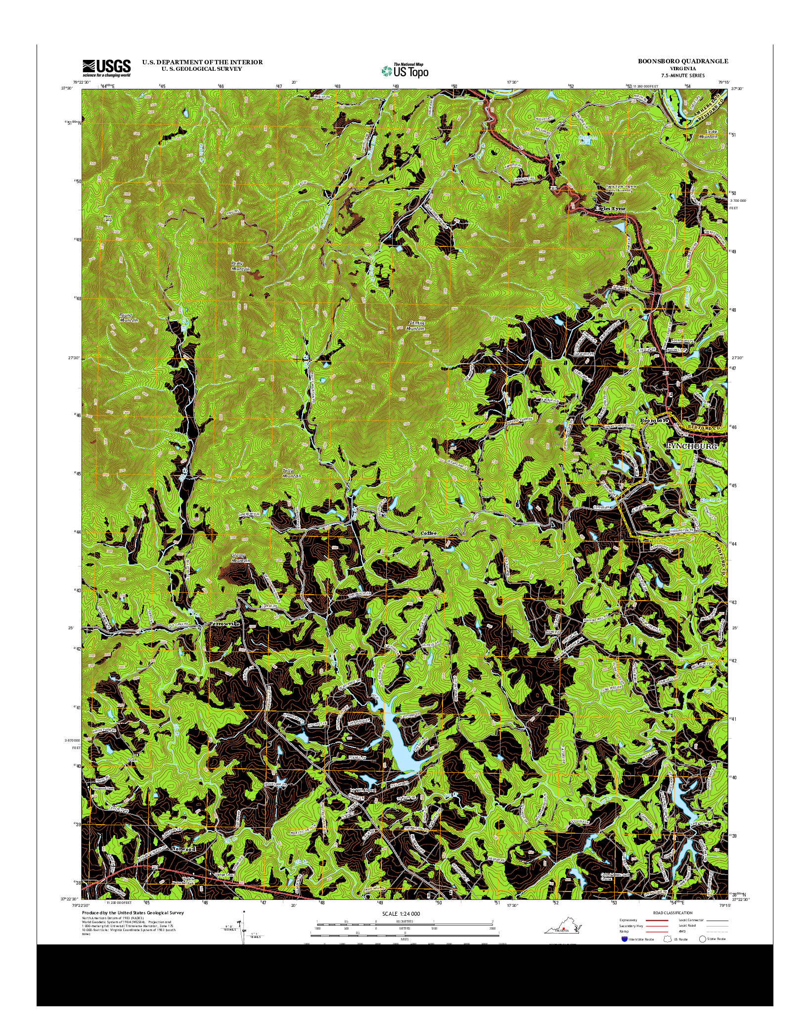 USGS US TOPO 7.5-MINUTE MAP FOR BOONSBORO, VA 2013