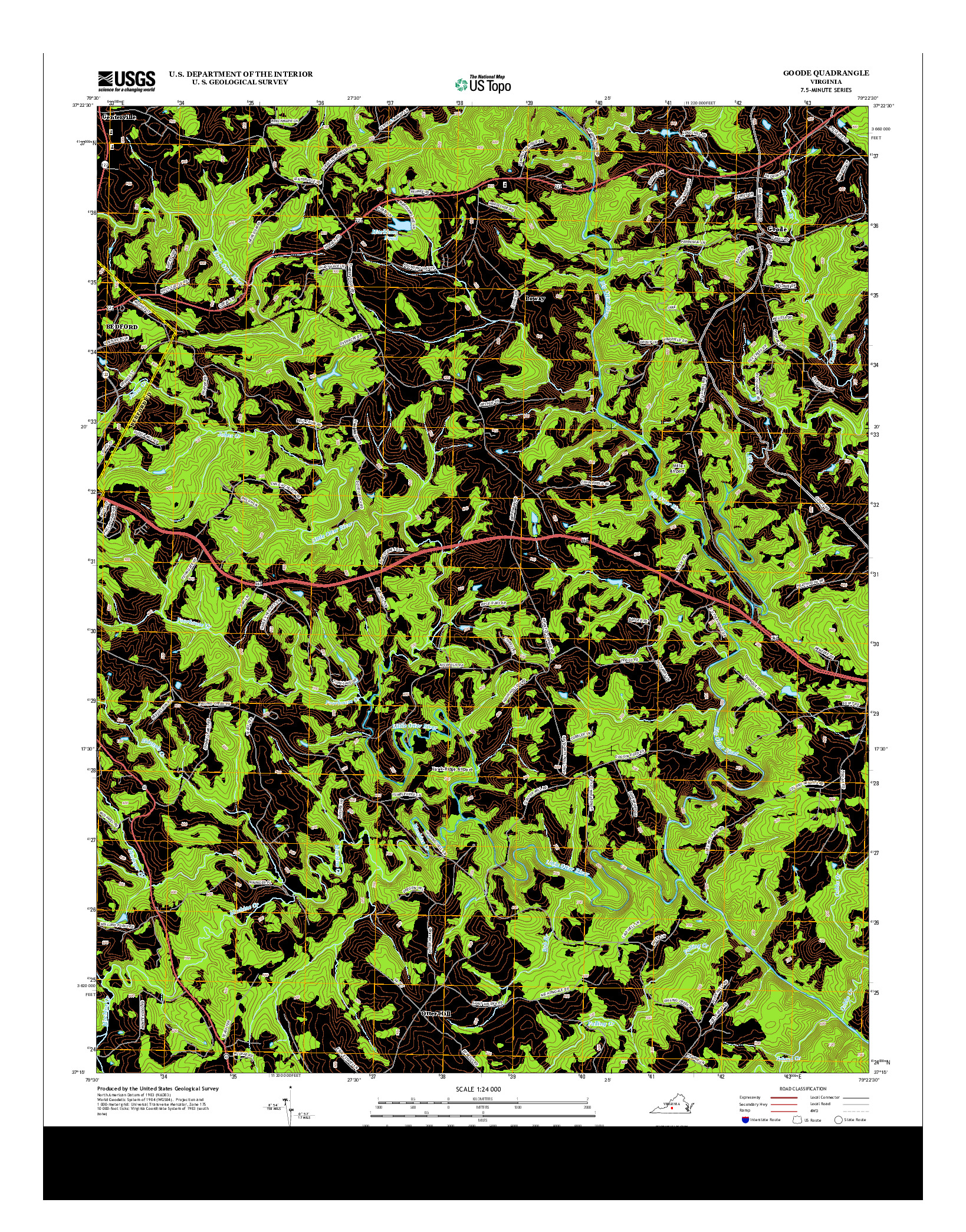 USGS US TOPO 7.5-MINUTE MAP FOR GOODE, VA 2013