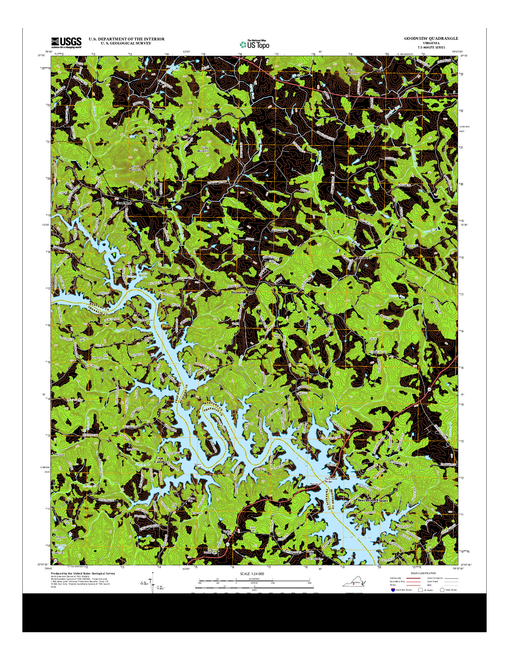 USGS US TOPO 7.5-MINUTE MAP FOR GOODVIEW, VA 2013