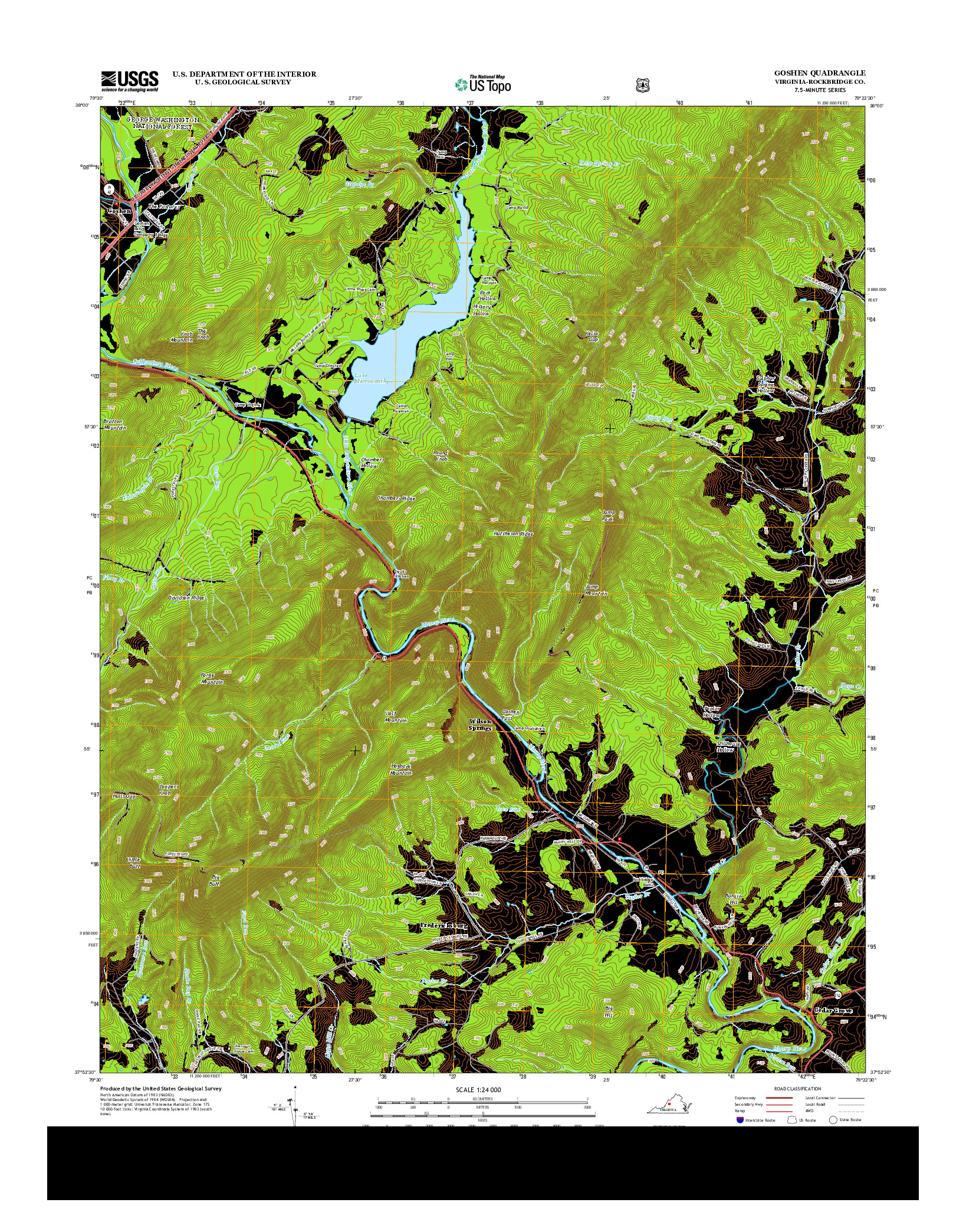 USGS US TOPO 7.5-MINUTE MAP FOR GOSHEN, VA 2013