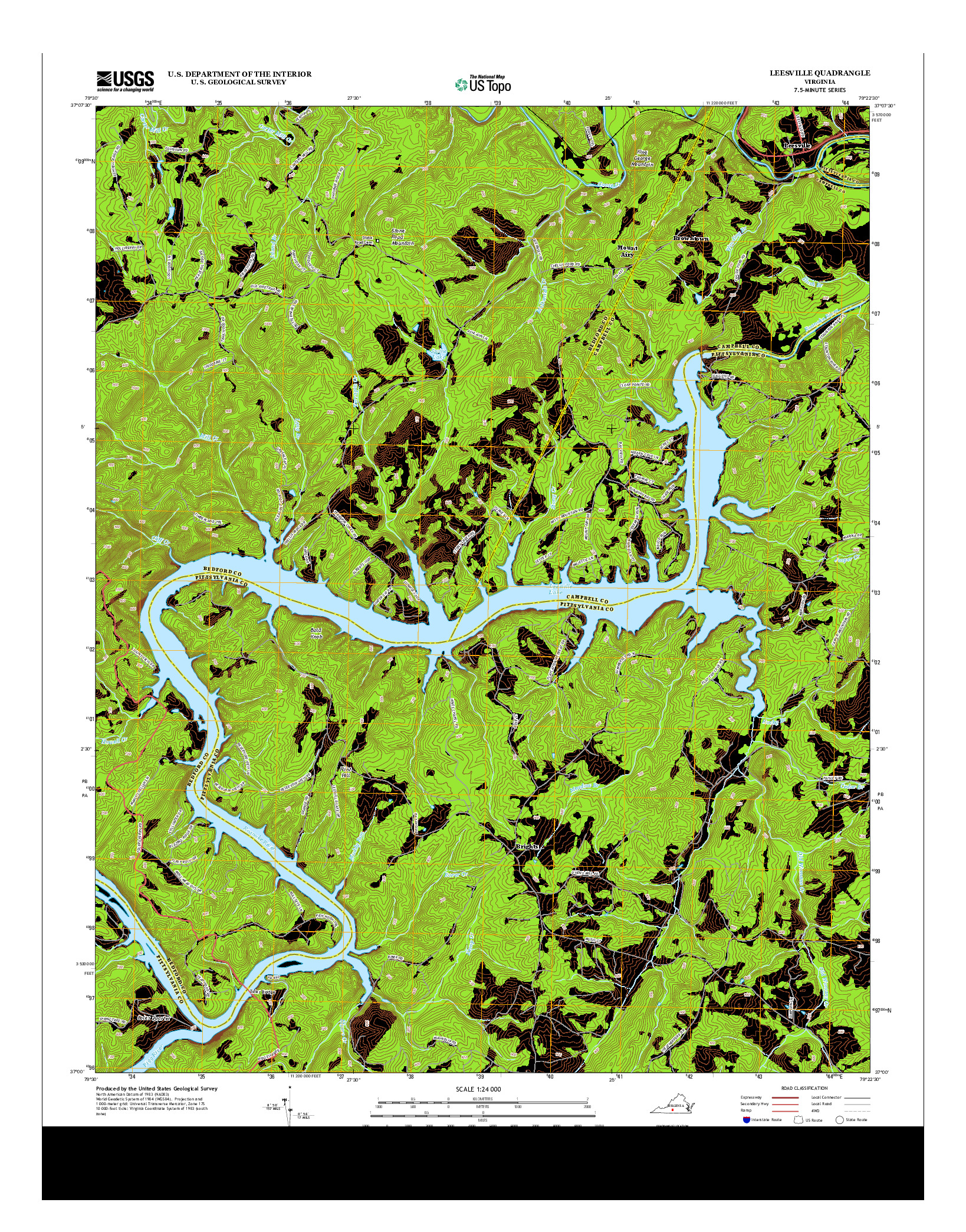 USGS US TOPO 7.5-MINUTE MAP FOR LEESVILLE, VA 2013