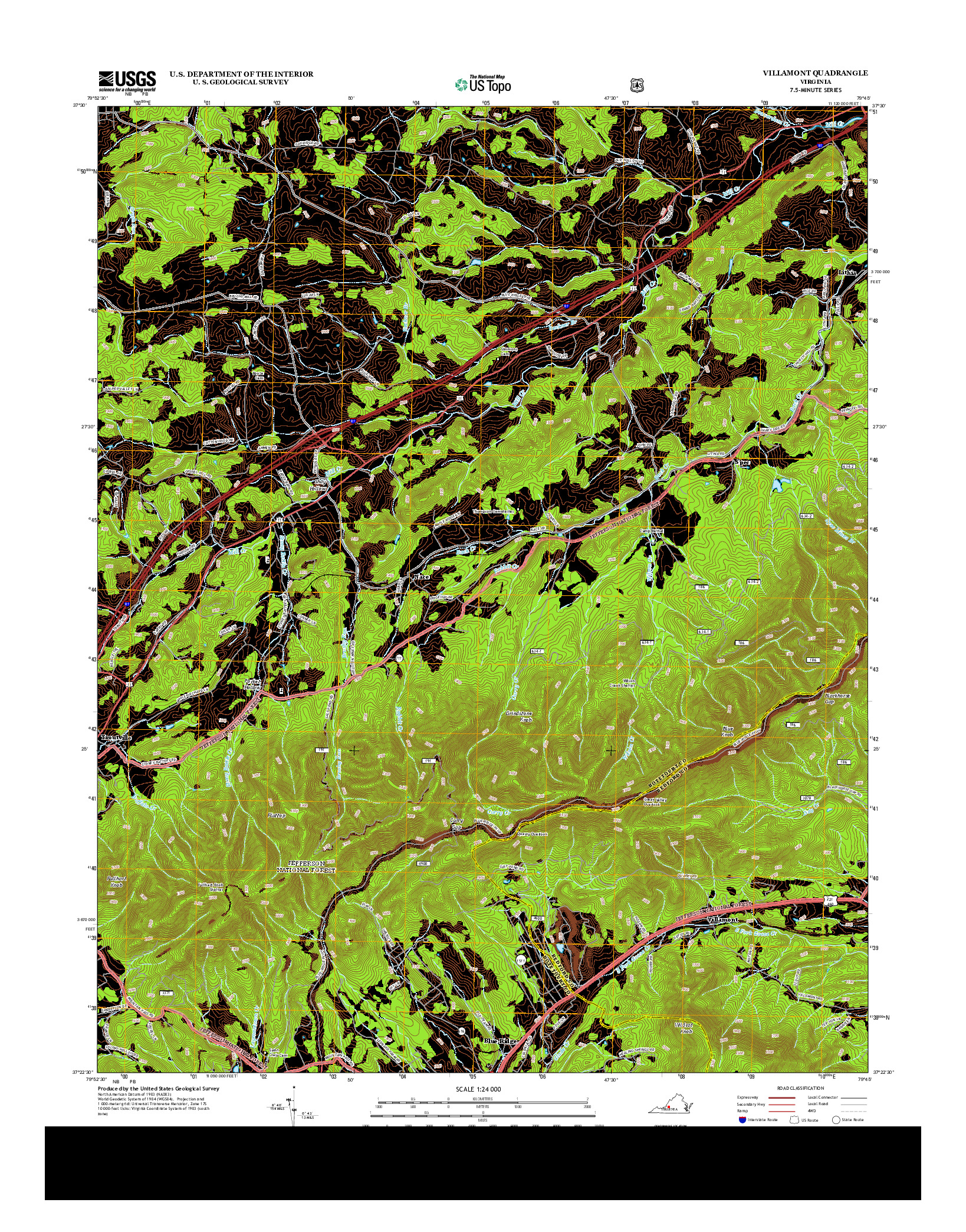 USGS US TOPO 7.5-MINUTE MAP FOR VILLAMONT, VA 2013