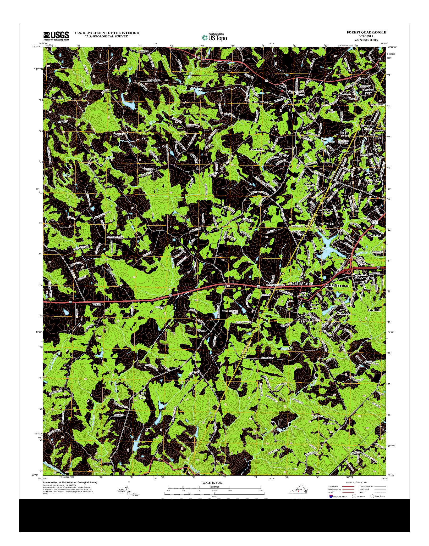 USGS US TOPO 7.5-MINUTE MAP FOR FOREST, VA 2013