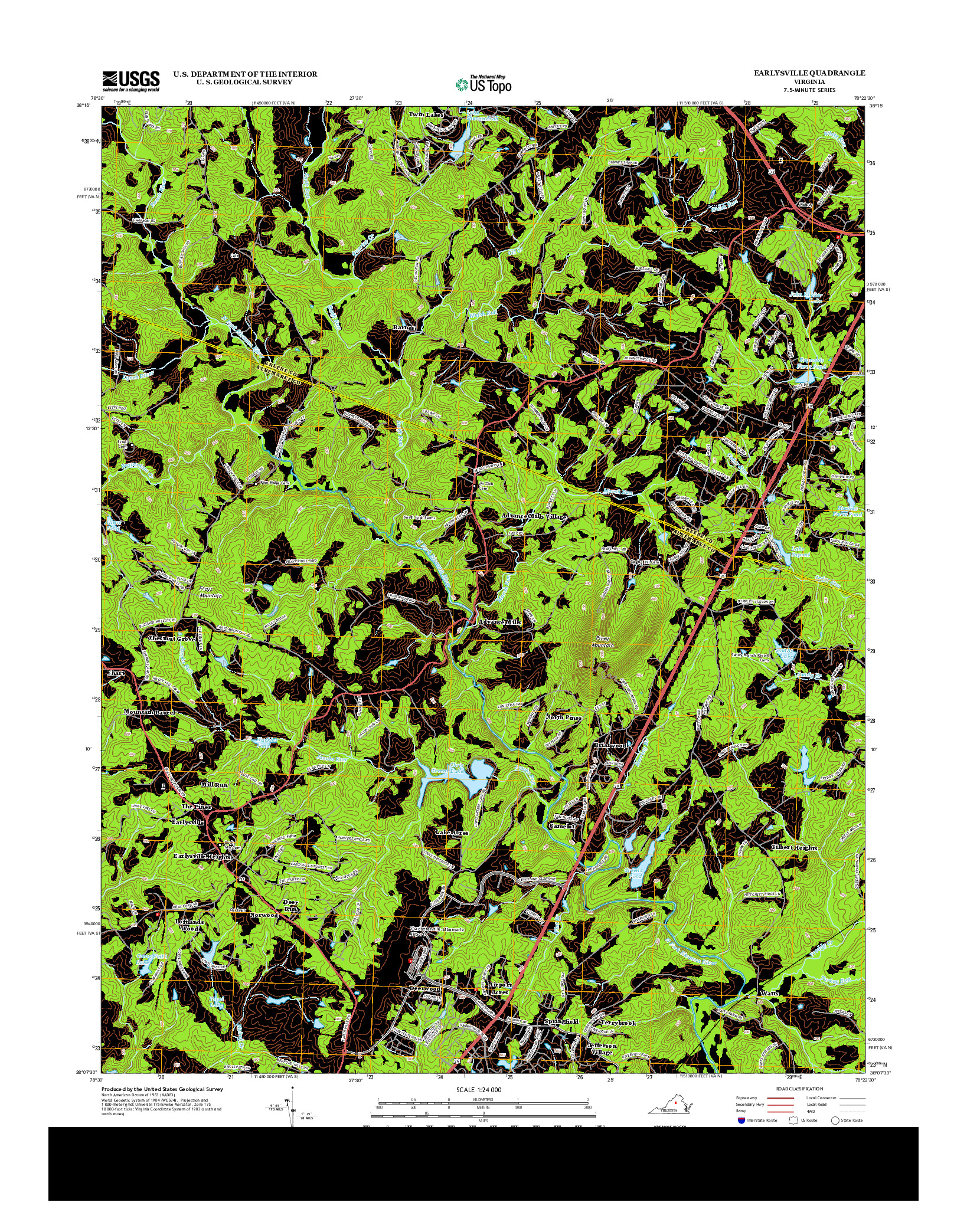 USGS US TOPO 7.5-MINUTE MAP FOR EARLYSVILLE, VA 2013