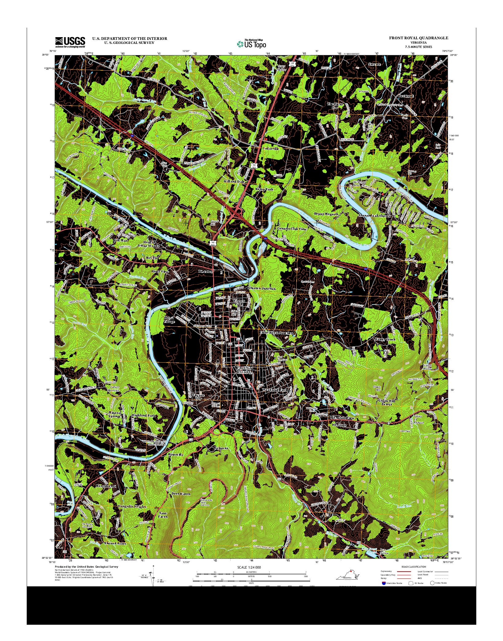 USGS US TOPO 7.5-MINUTE MAP FOR FRONT ROYAL, VA 2013