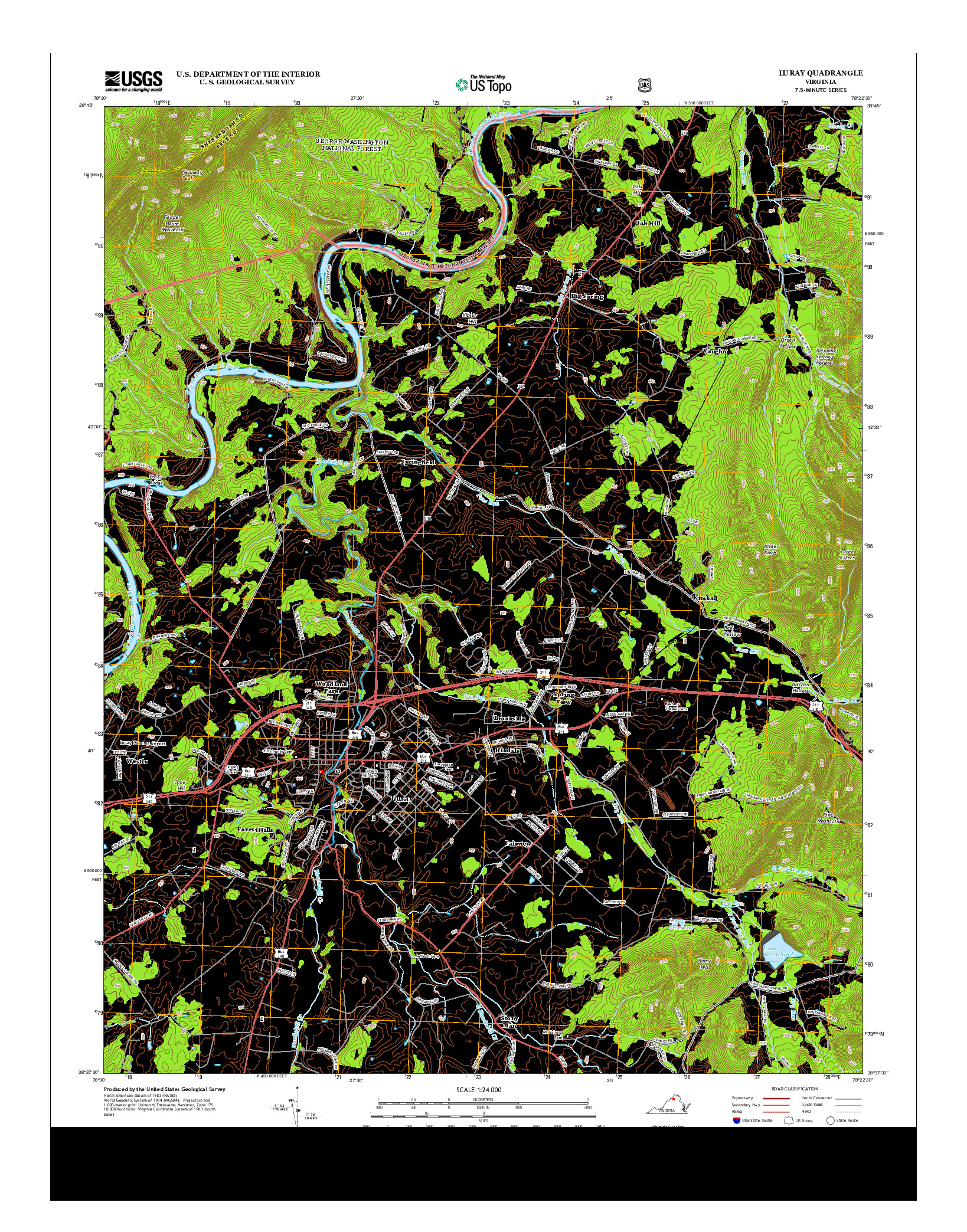 USGS US TOPO 7.5-MINUTE MAP FOR LURAY, VA 2013