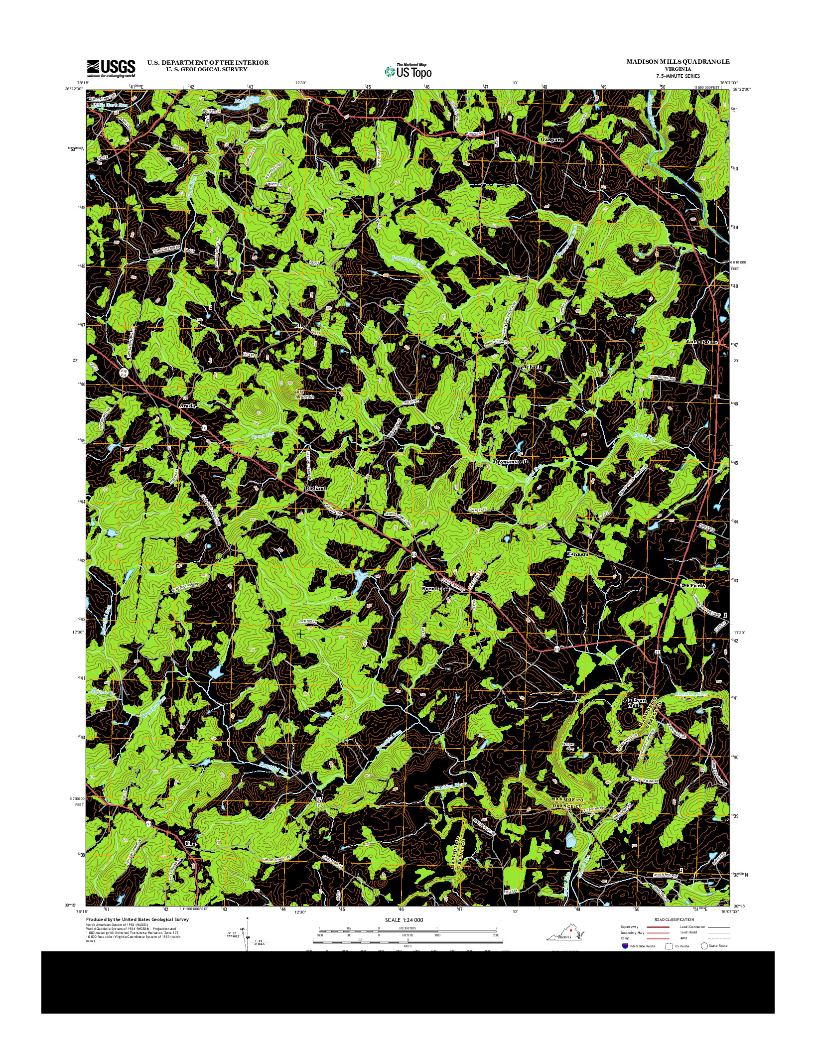 USGS US TOPO 7.5-MINUTE MAP FOR MADISON MILLS, VA 2013