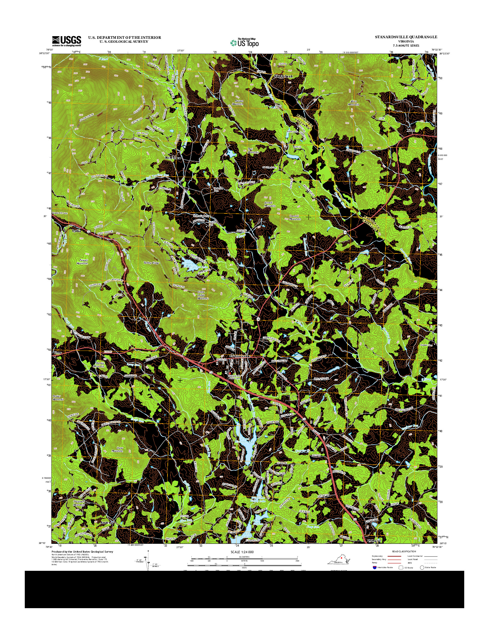 USGS US TOPO 7.5-MINUTE MAP FOR STANARDSVILLE, VA 2013