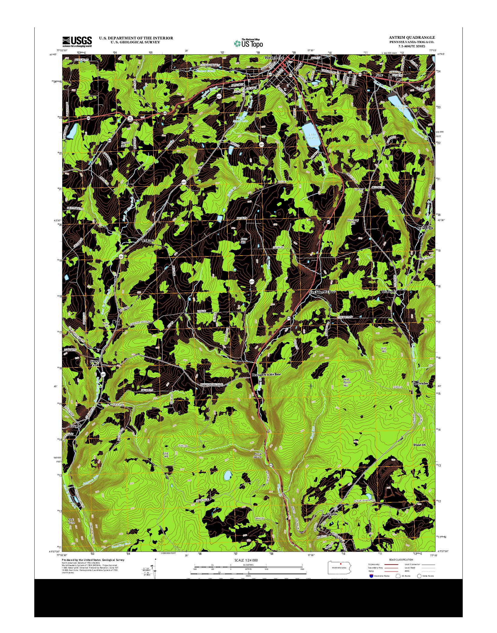 USGS US TOPO 7.5-MINUTE MAP FOR ANTRIM, PA 2013