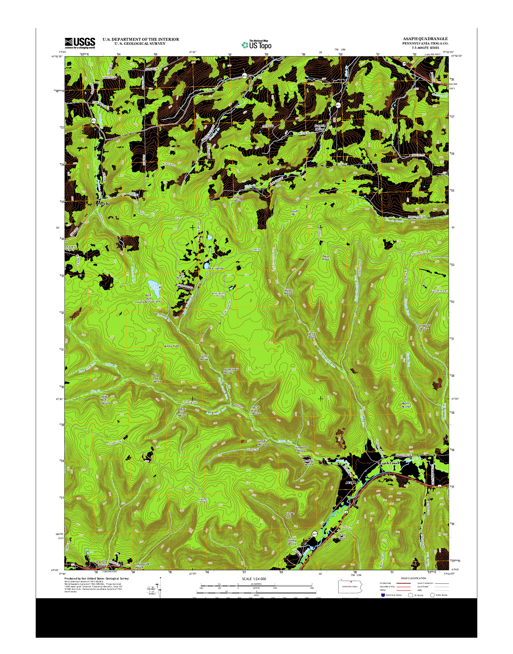 USGS US TOPO 7.5-MINUTE MAP FOR ASAPH, PA 2013