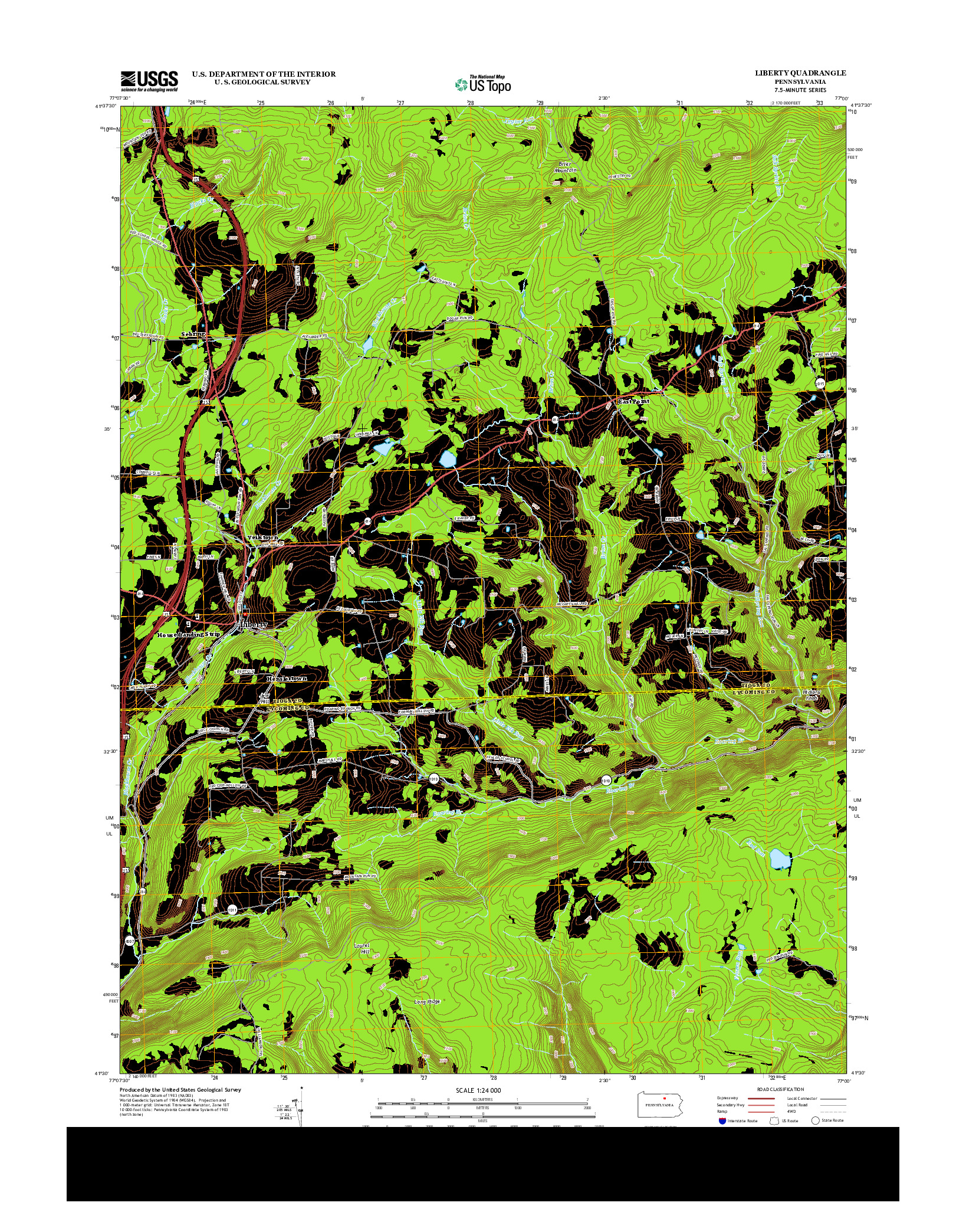 USGS US TOPO 7.5-MINUTE MAP FOR LIBERTY, PA 2013