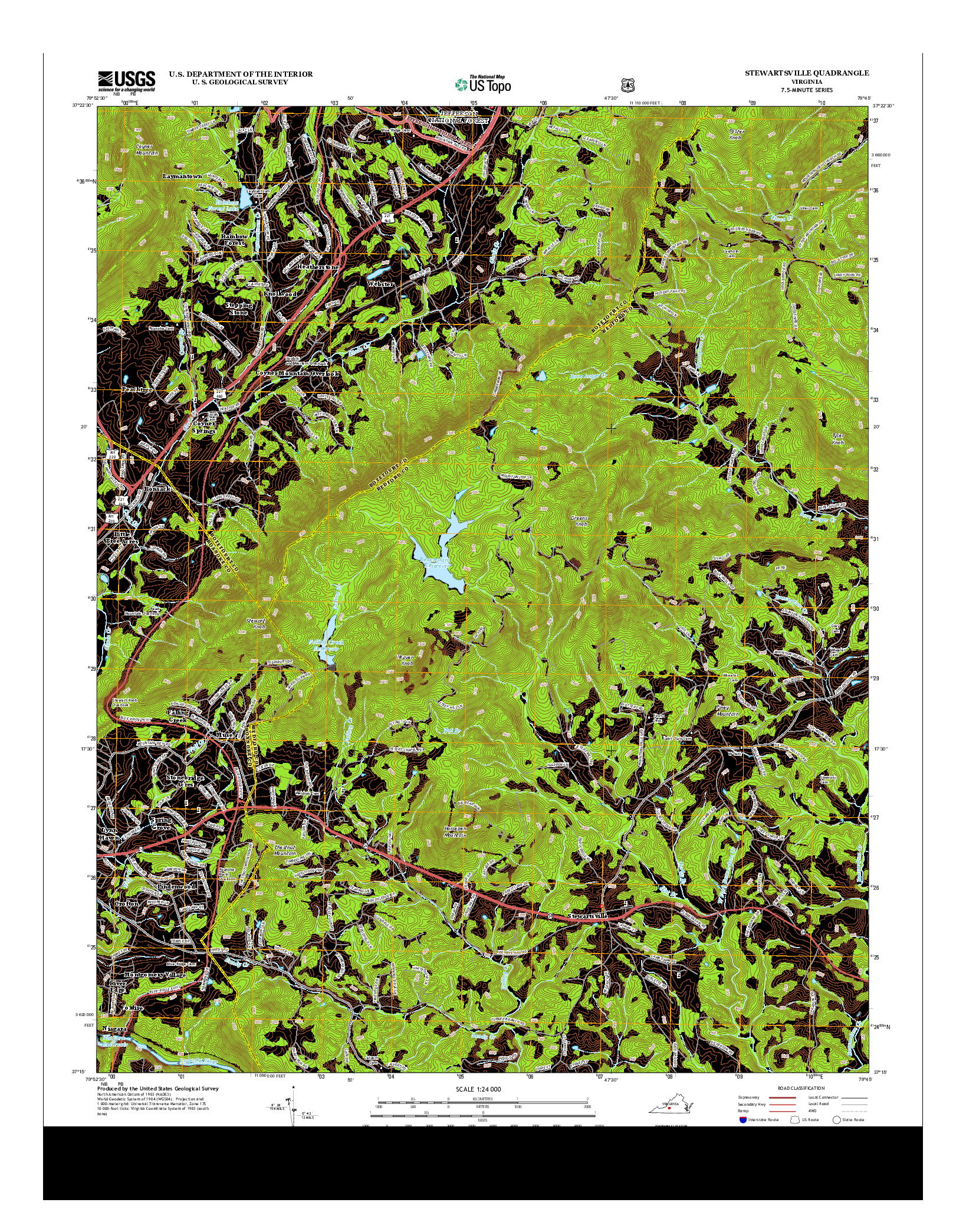 USGS US TOPO 7.5-MINUTE MAP FOR STEWARTSVILLE, VA 2013