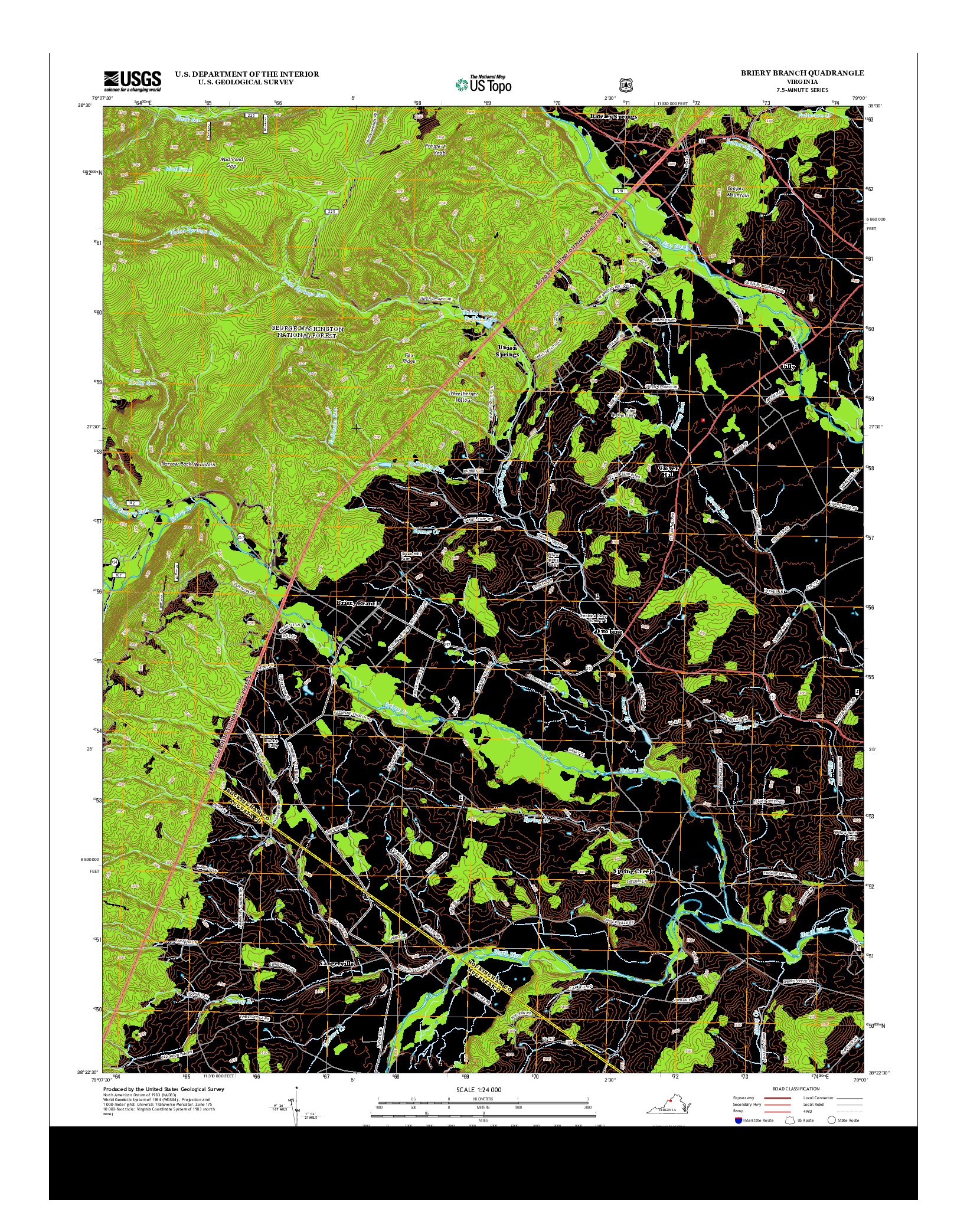 USGS US TOPO 7.5-MINUTE MAP FOR BRIERY BRANCH, VA 2013