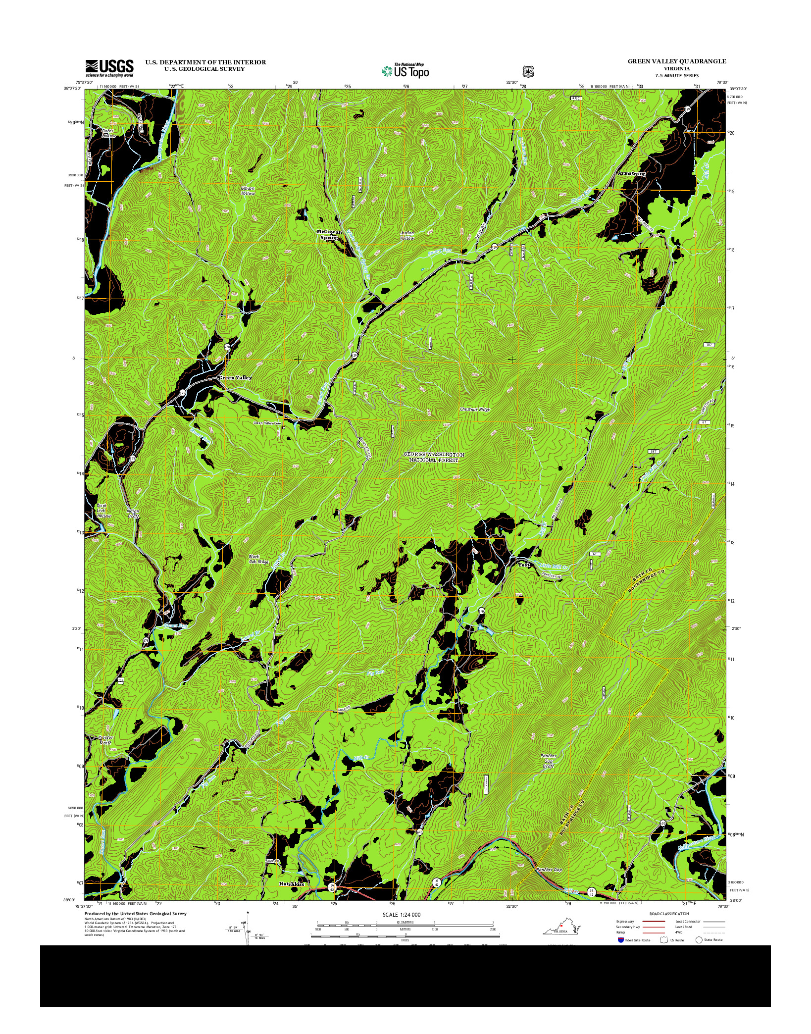 USGS US TOPO 7.5-MINUTE MAP FOR GREEN VALLEY, VA 2013