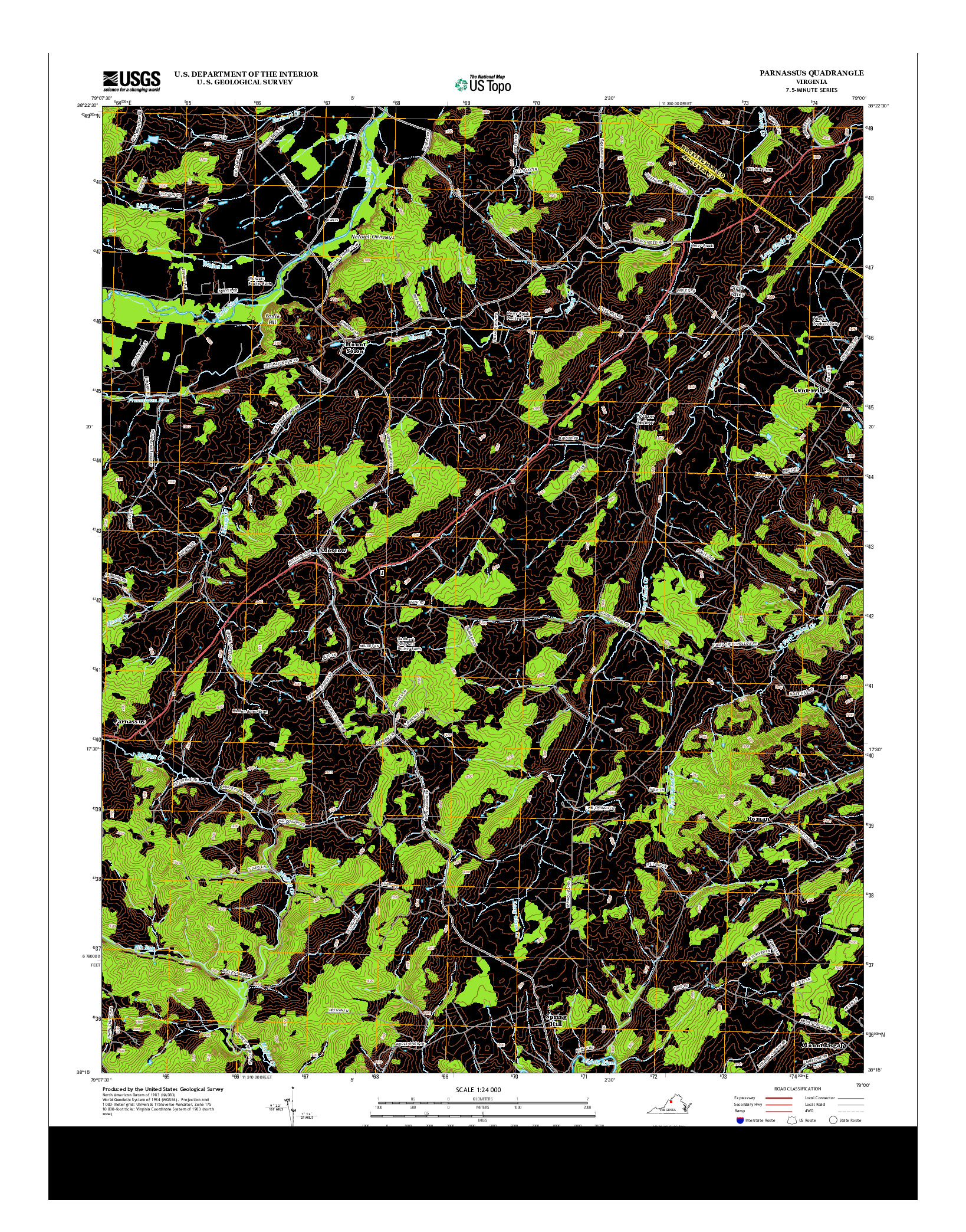 USGS US TOPO 7.5-MINUTE MAP FOR PARNASSUS, VA 2013