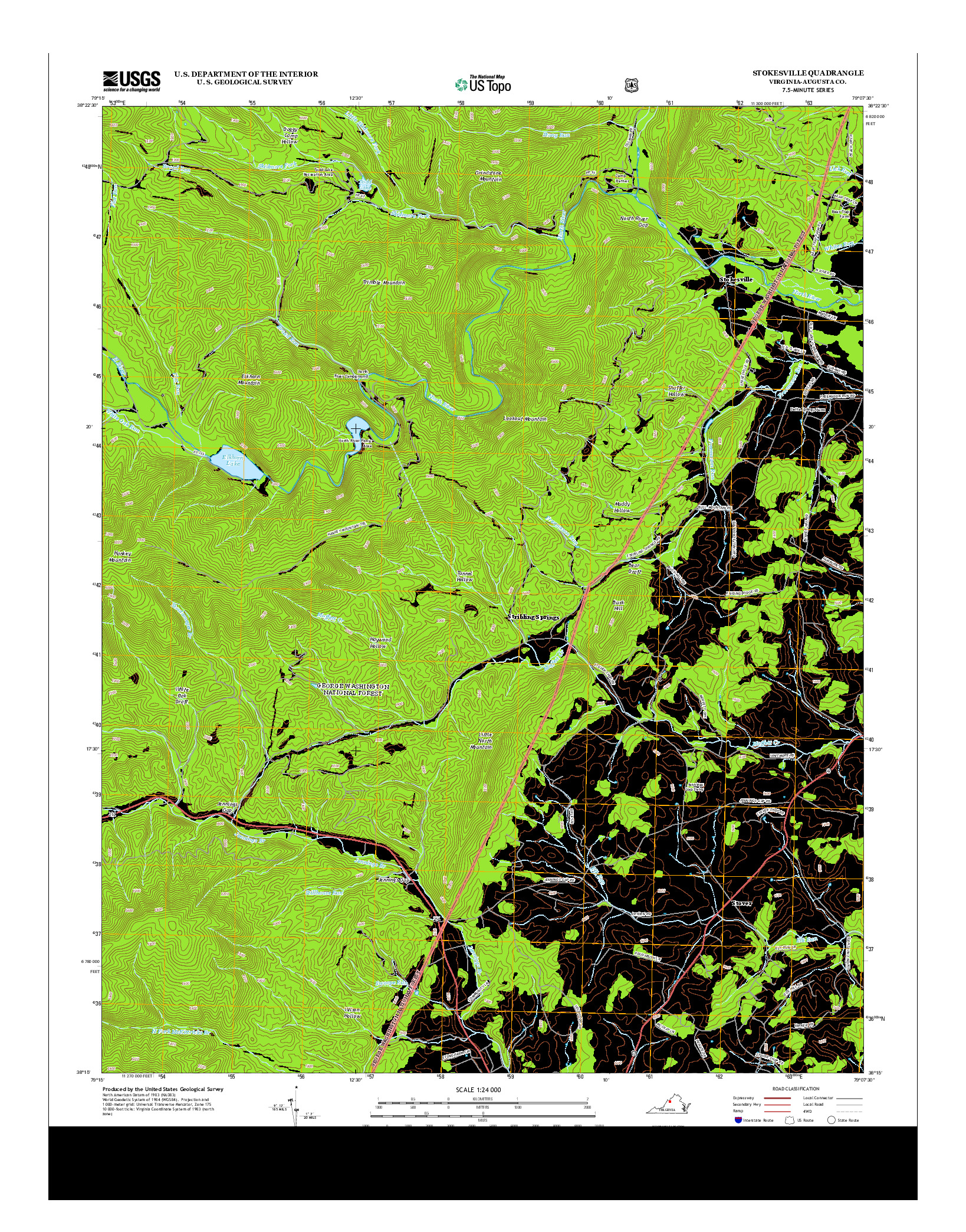 USGS US TOPO 7.5-MINUTE MAP FOR STOKESVILLE, VA 2013