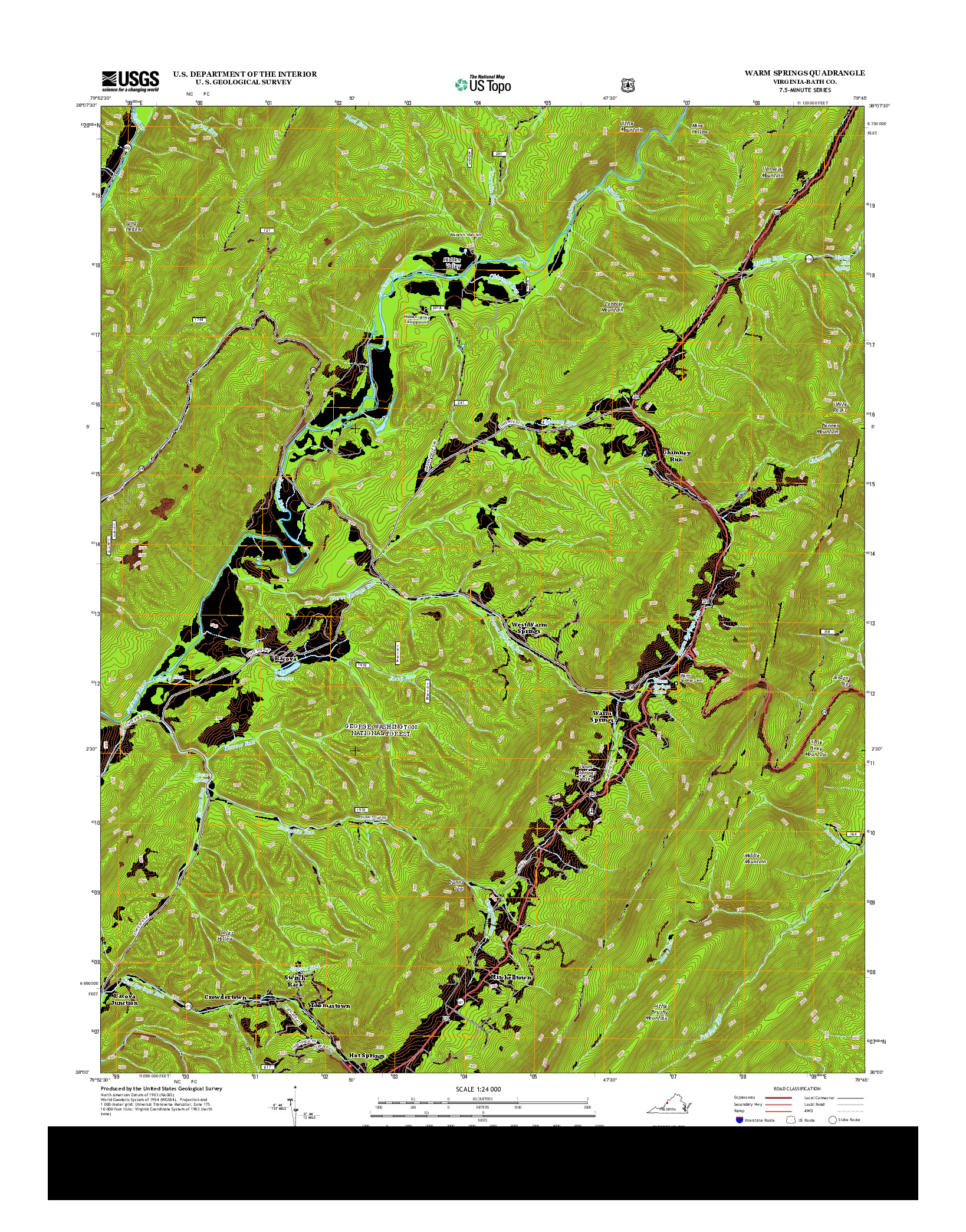 USGS US TOPO 7.5-MINUTE MAP FOR WARM SPRINGS, VA 2013