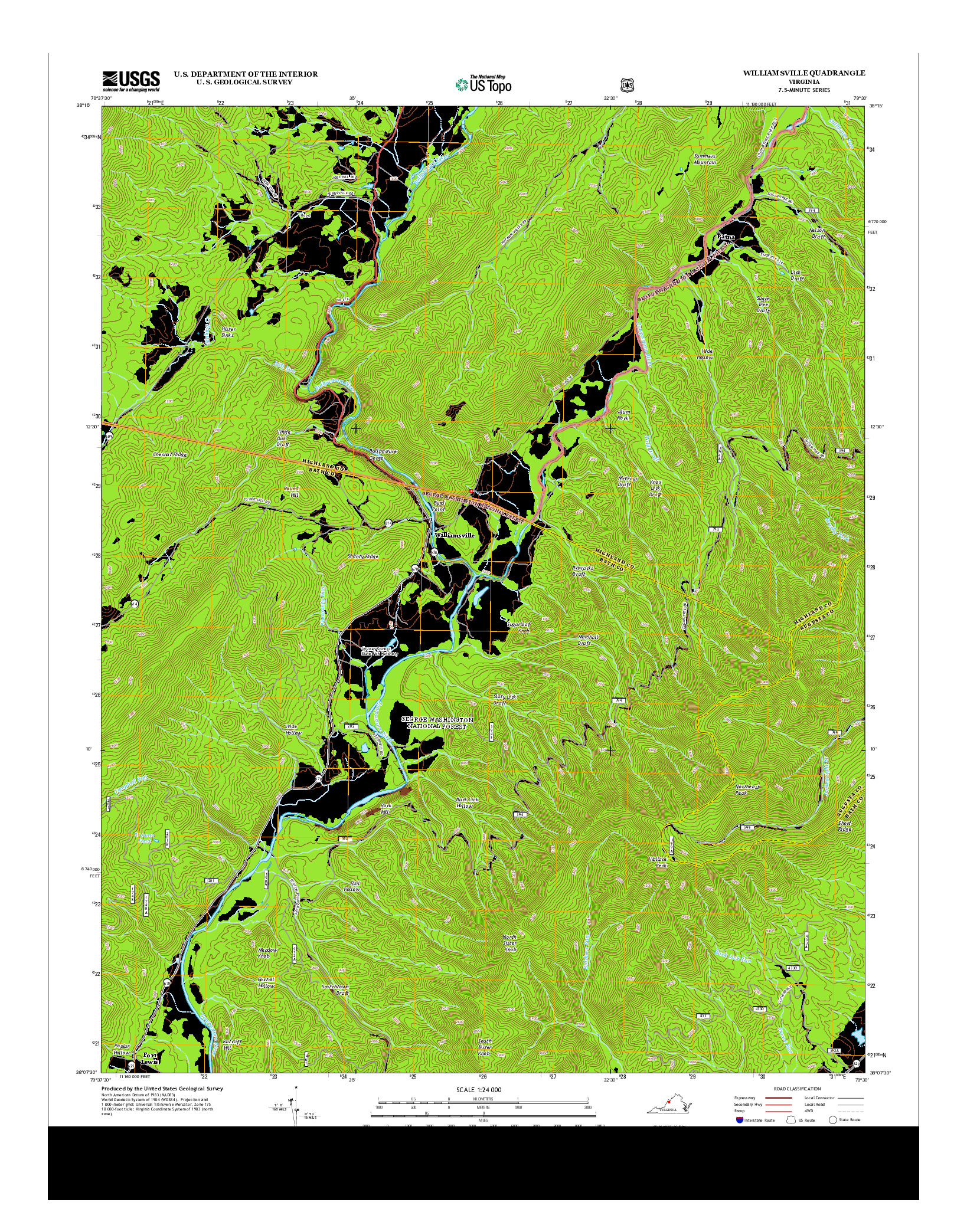 USGS US TOPO 7.5-MINUTE MAP FOR WILLIAMSVILLE, VA 2013
