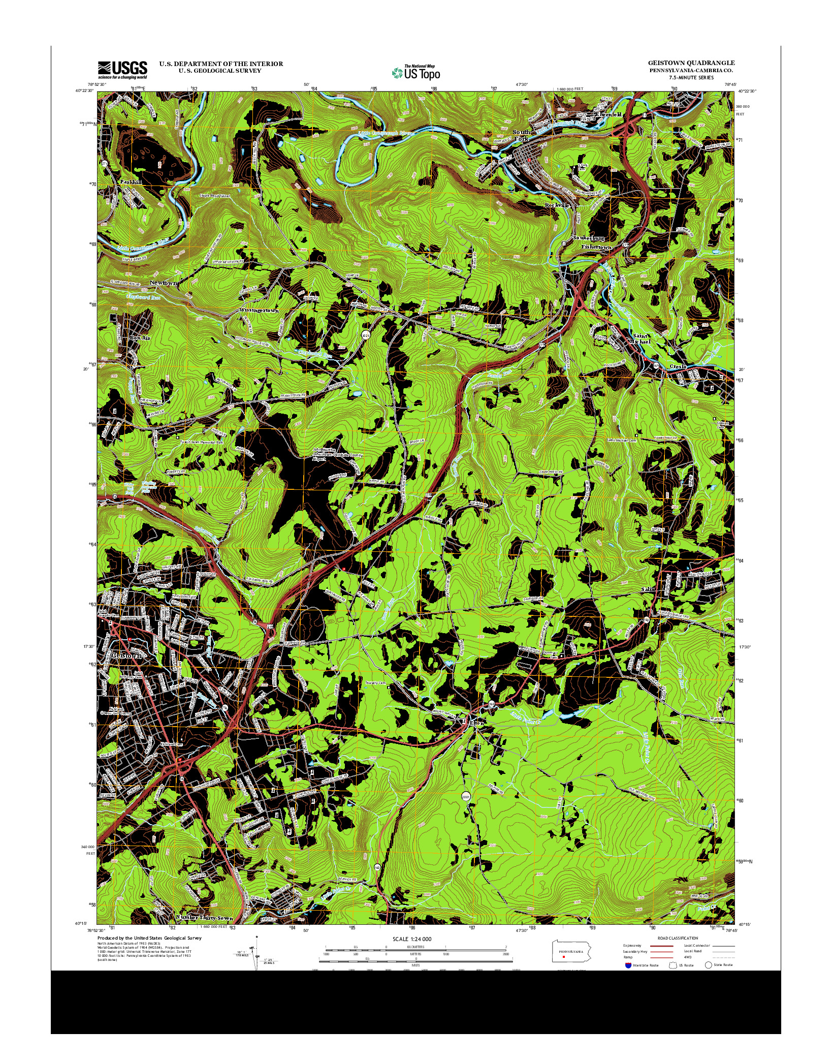 USGS US TOPO 7.5-MINUTE MAP FOR GEISTOWN, PA 2013