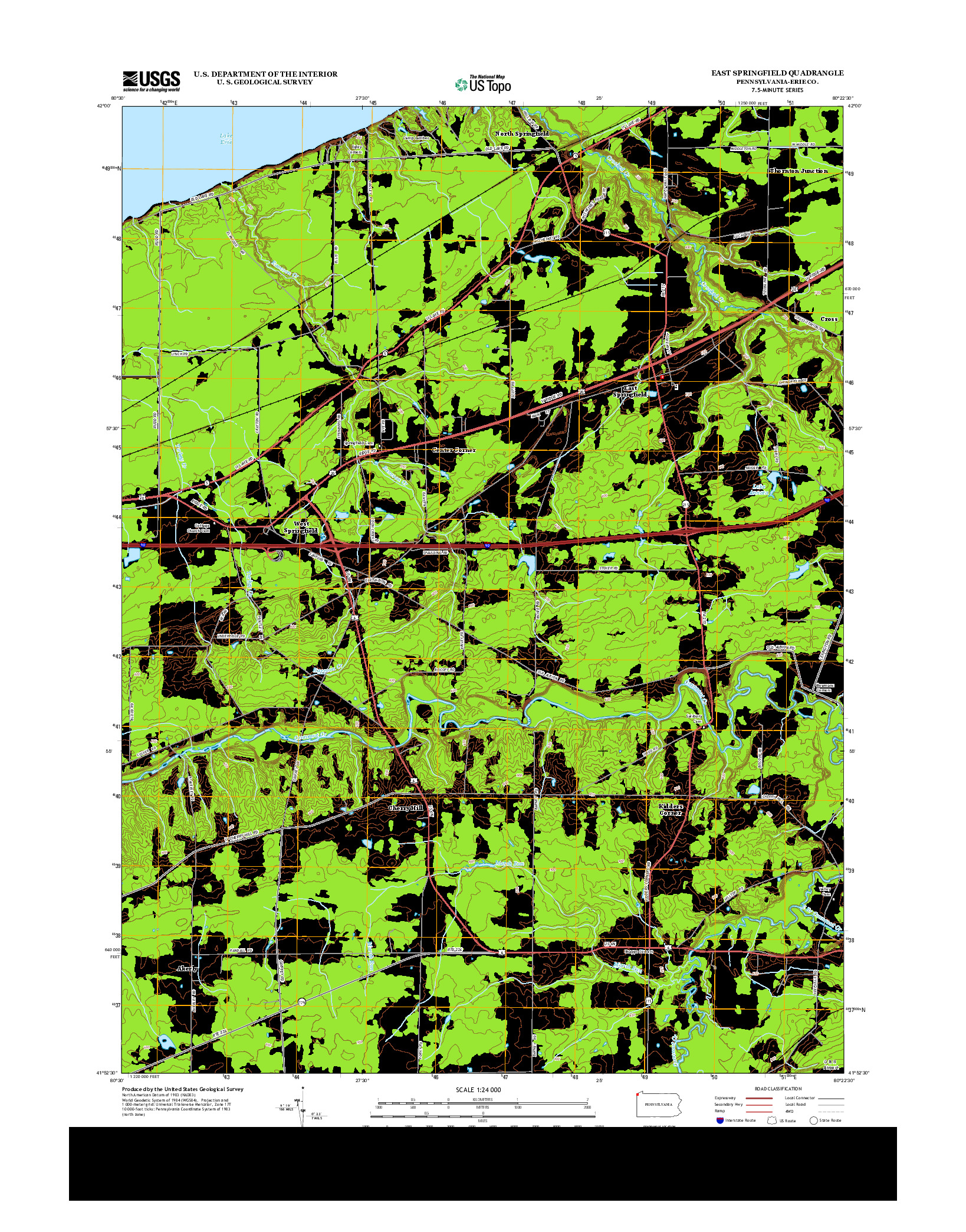 USGS US TOPO 7.5-MINUTE MAP FOR EAST SPRINGFIELD, PA 2013