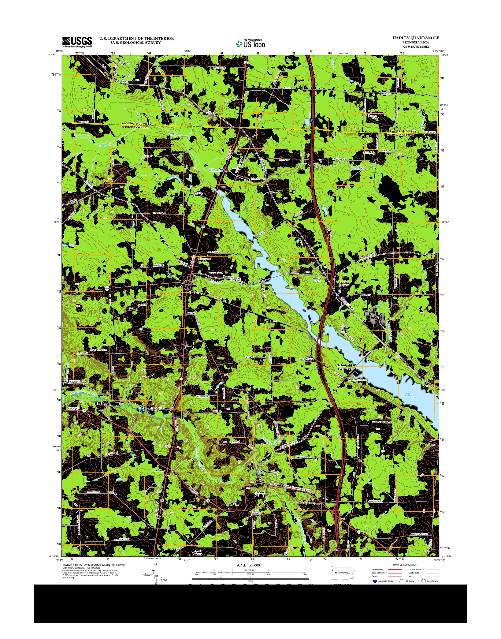 USGS US TOPO 7.5-MINUTE MAP FOR HADLEY, PA 2013
